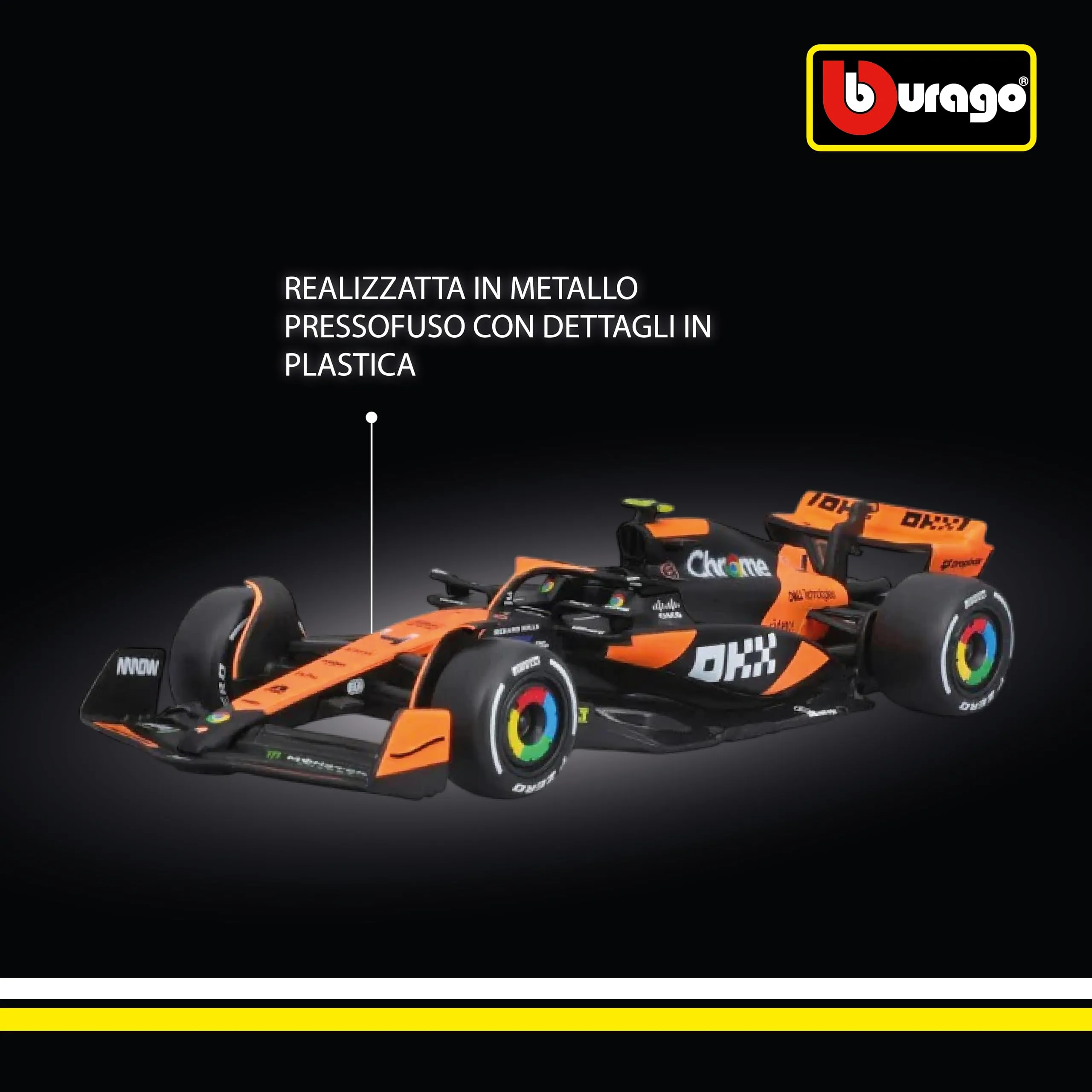 Bburago McLaren MCL38 Lando Norris #4 2024 1:43 Scale Model - immagine 5