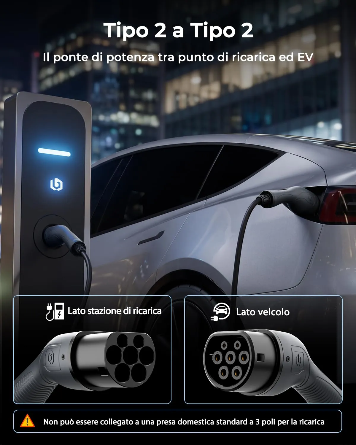 Bokman Cavo di Ricarica Auto Elettrica Tipo 2 11kW 16A 10M - immagine 3