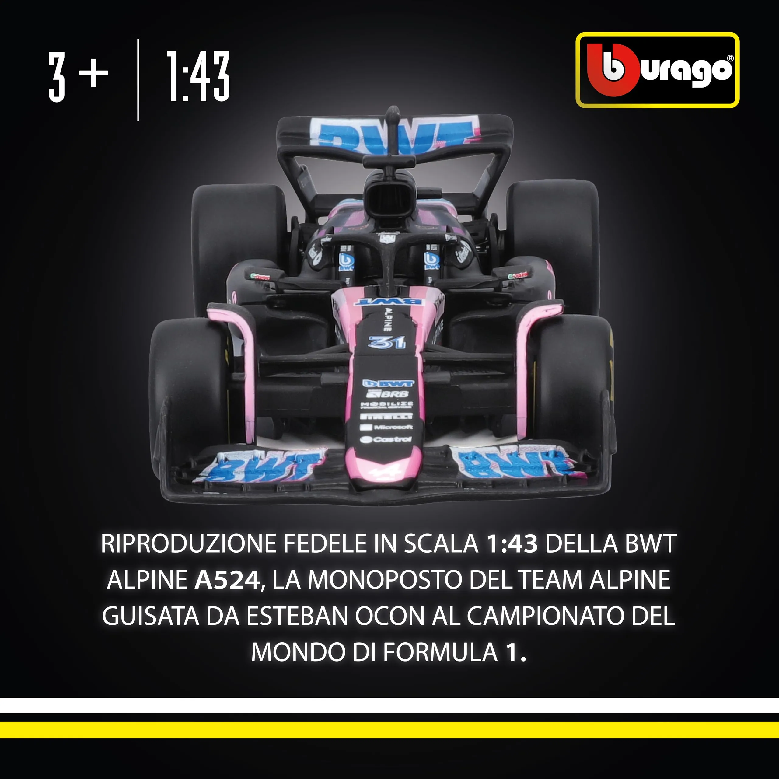 Bburago BWT Alpine A524 Esteban Ocon #31 2024 - 1:43 Scale - immagine 2