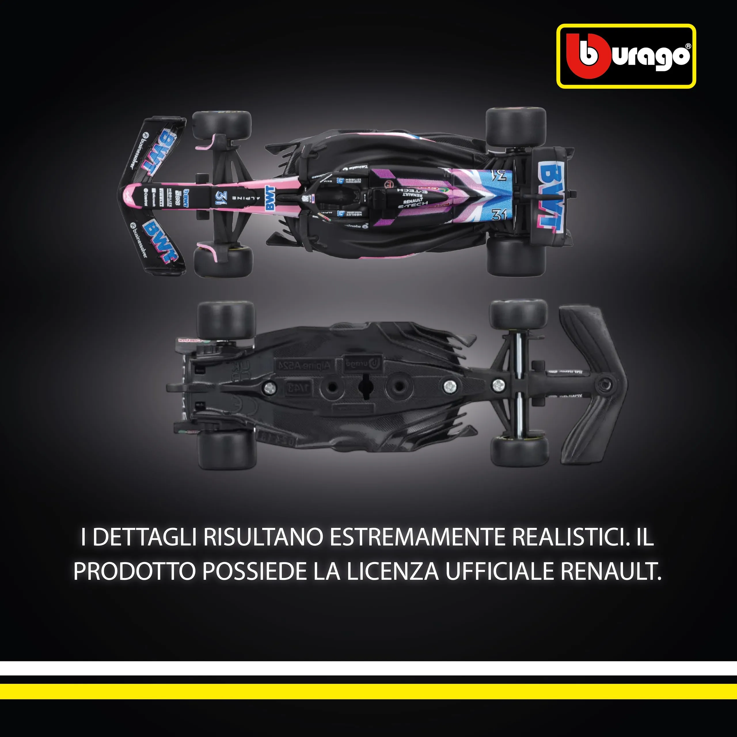 Bburago BWT Alpine A524 Esteban Ocon #31 2024 - 1:43 Scale - immagine 3
