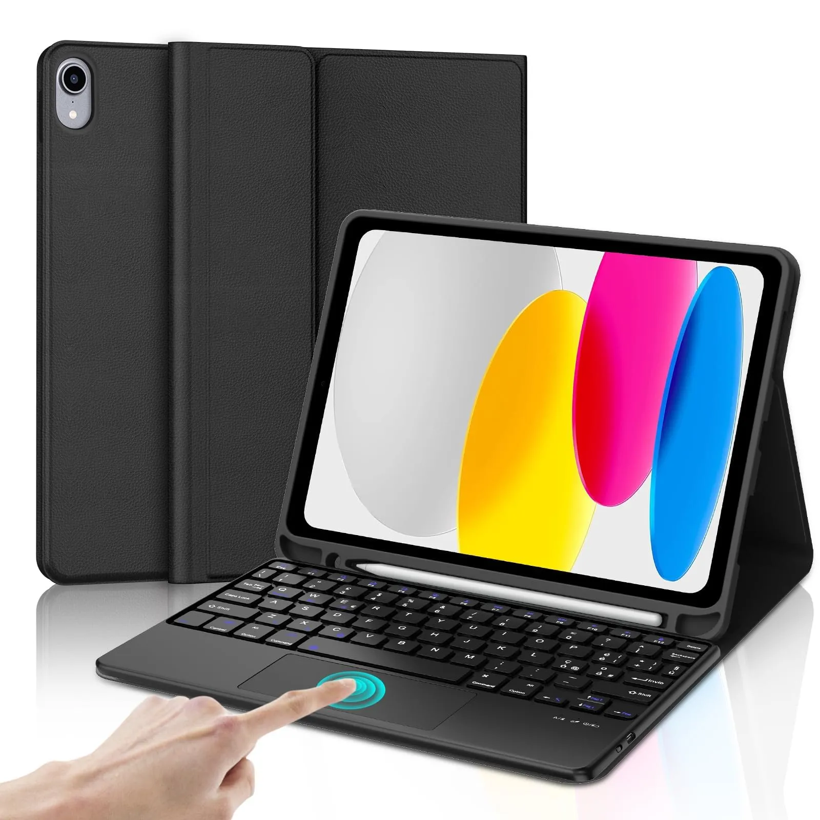 IVEOPPE Tastiera con Touchpad e Custodia per iPad 11 Generazione 11" (2025) e iPad 10 Generazione 10.9" (2022) A16 - immagine 1