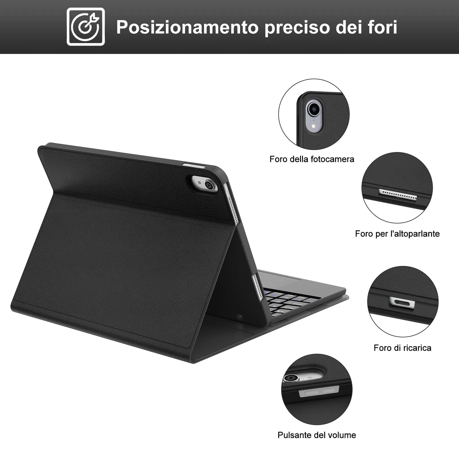 IVEOPPE Tastiera con Touchpad e Custodia per iPad 11 Generazione 11" (2025) e iPad 10 Generazione 10.9" (2022) A16 - immagine 7