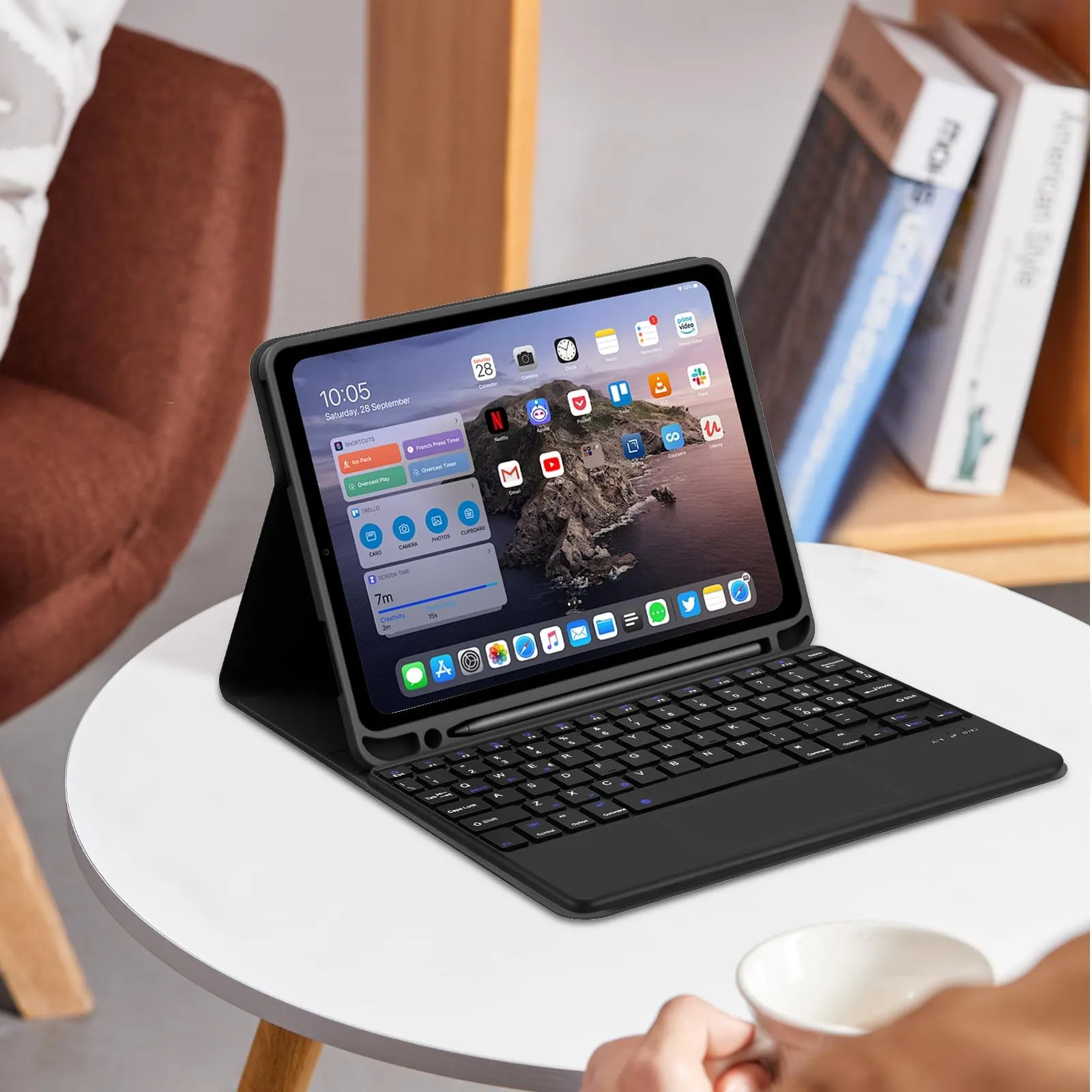 IVEOPPE Tastiera con Touchpad e Custodia per iPad 11 Generazione 11" (2025) e iPad 10 Generazione 10.9" (2022) A16 - immagine 8