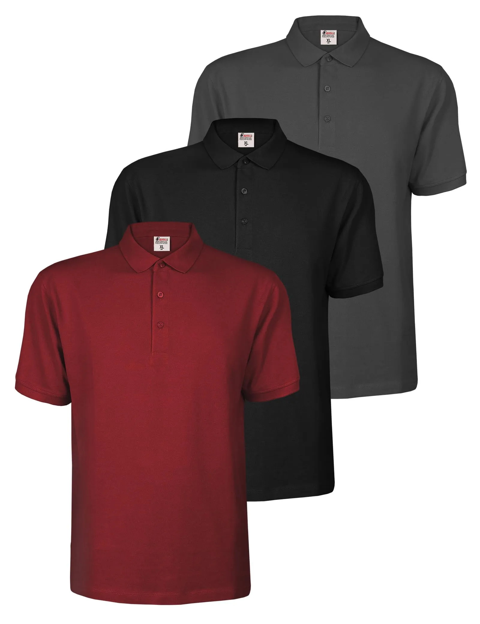 ALPIDEX Maglietta Polo Uomo Manica Corta Set da 3 Cotone Casual Sunset S - immagine 1