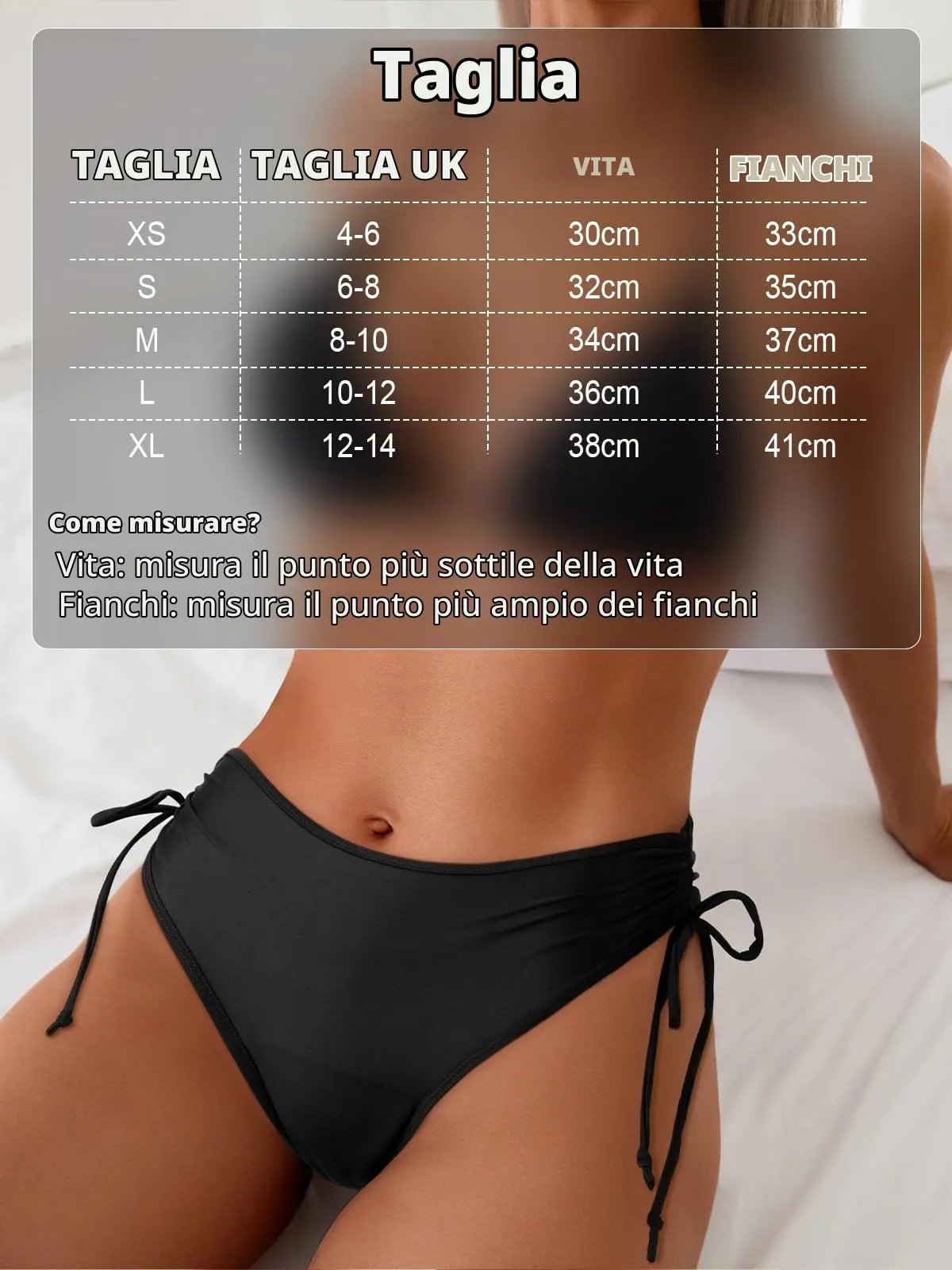 Comfyouth Costume da Bagno Mestruale Donna, Bikini a Vita Alta 4 Strati a Prova di Perdite, Nero - immagine 6