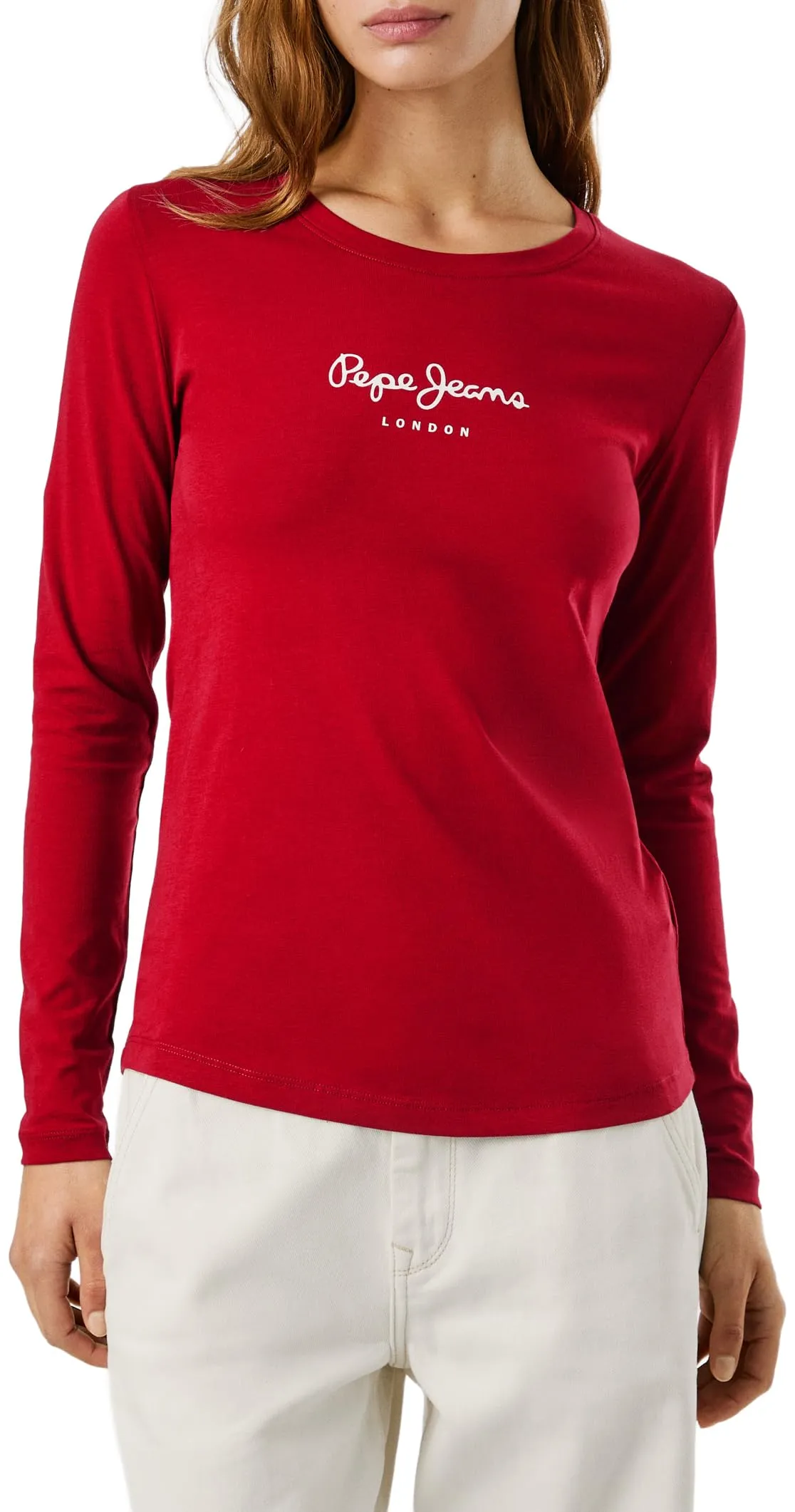 Pepe Jeans New Virginia LS N Women's T-Shirt, Rosso Merlot, XS - immagine 4