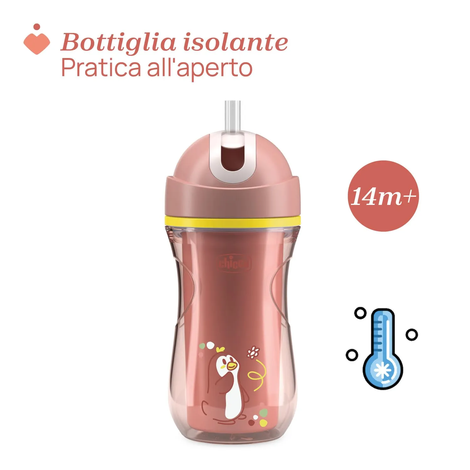 Chicco Sport Cup Bicchiere Antigoccia in Silicone per Bambini 14+ Mesi, 266 ml, Rosa - immagine 3
