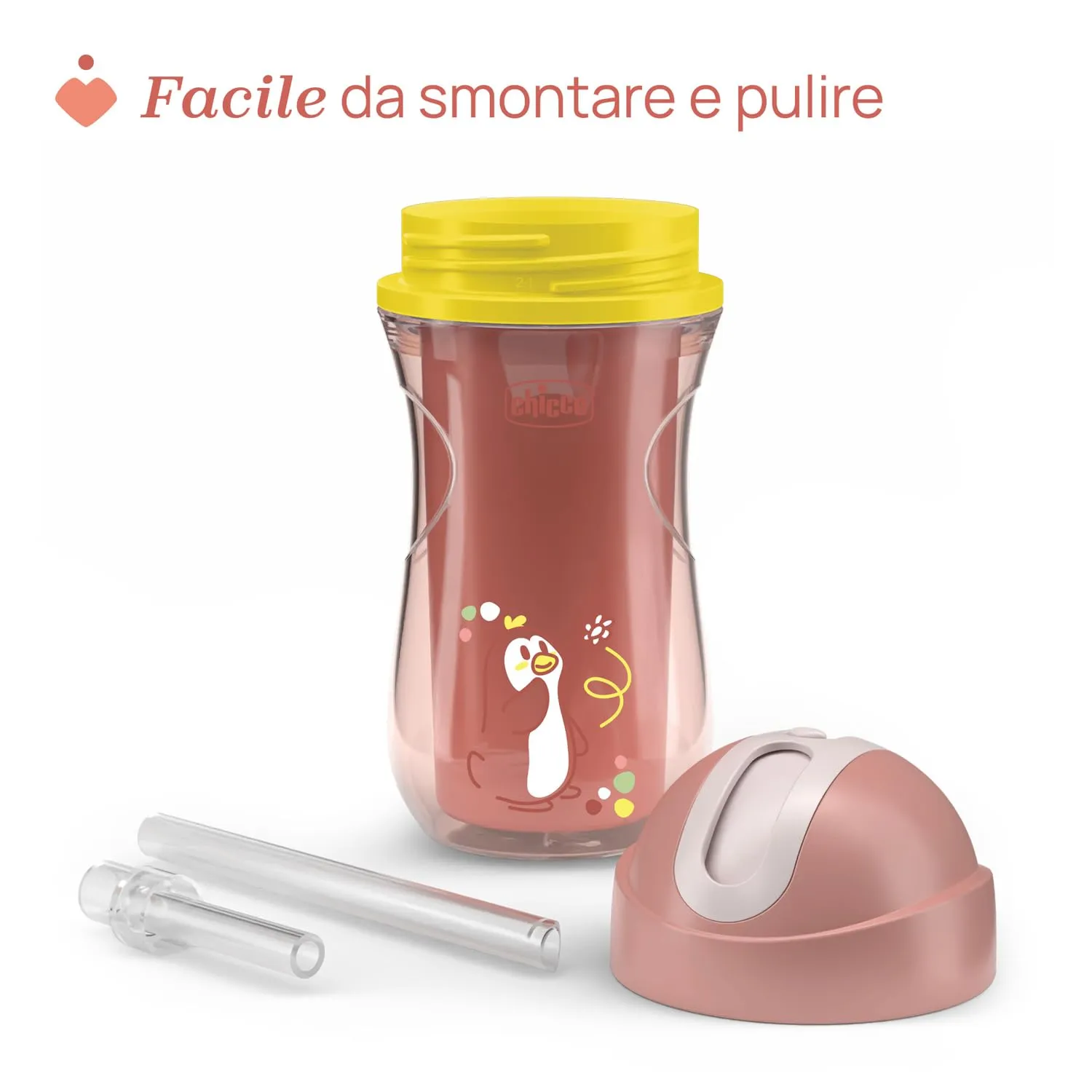 Chicco Sport Cup Bicchiere Antigoccia in Silicone per Bambini 14+ Mesi, 266 ml, Rosa - immagine 7