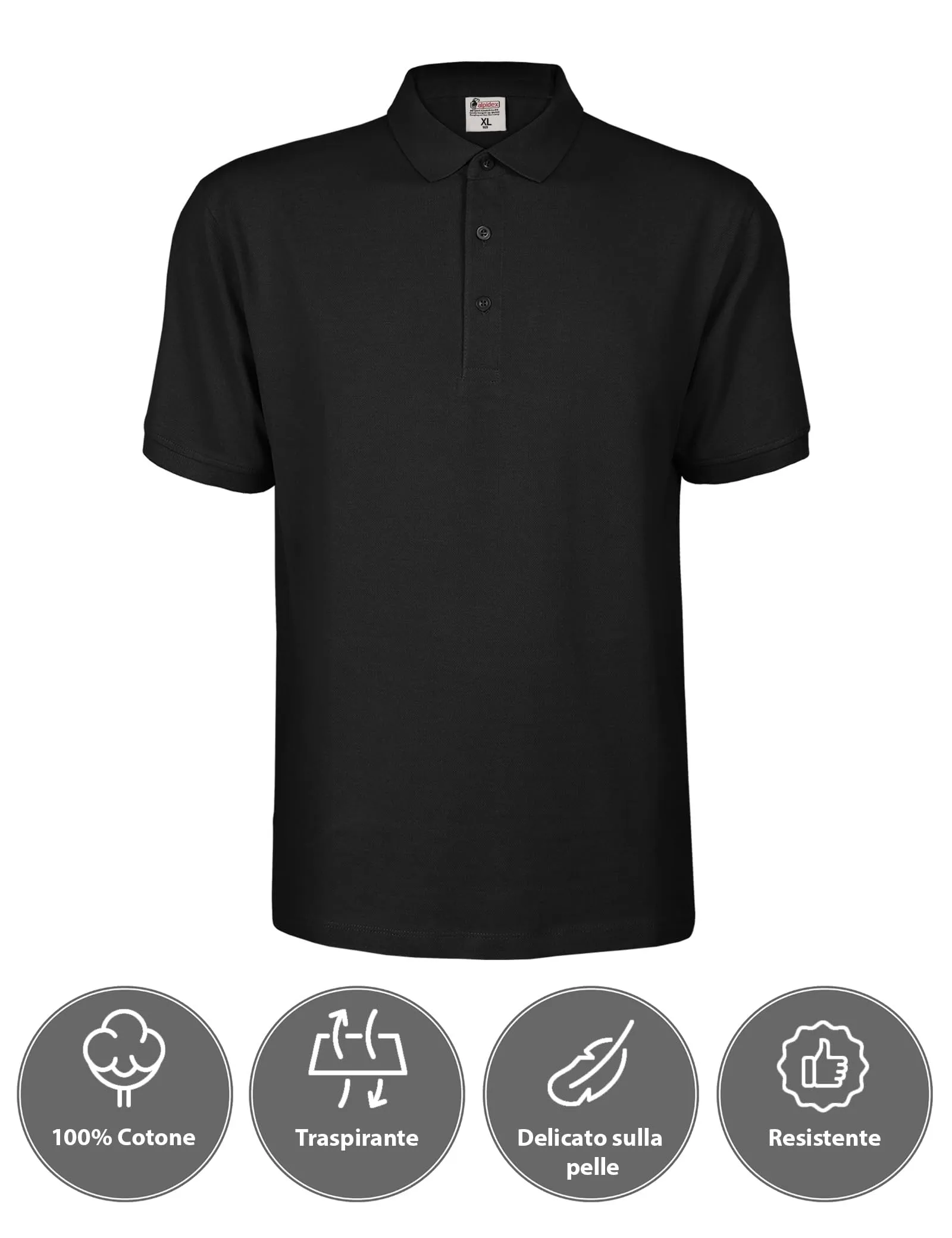 ALPIDEX Maglietta Polo Uomo Manica Corta Set da 3 Cotone Sunset XL - immagine 2
