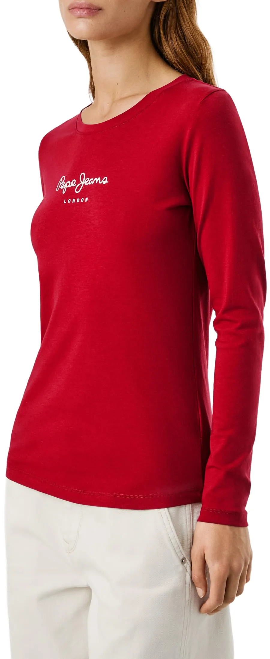 Pepe Jeans New Virginia LS N Donna T-Shirt, Rosso Merlot, XL - immagine 5