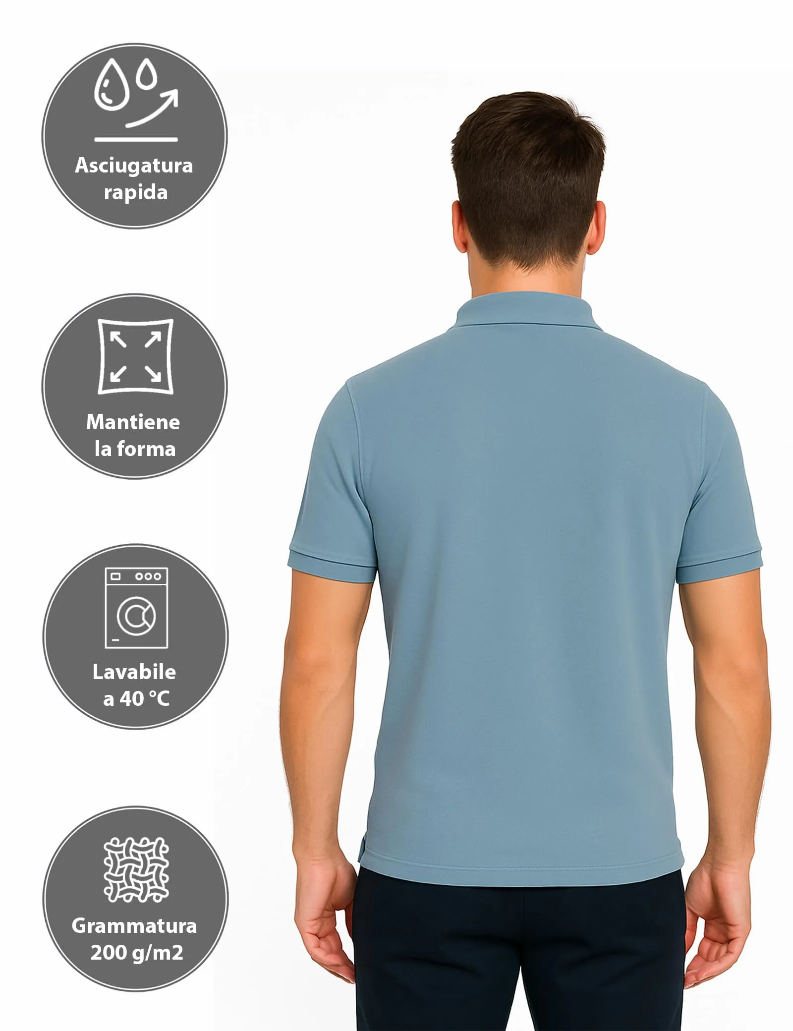 ALPIDEX Maglietta Polo Uomo Manica Corta, Set da 3, Cotone, Water, S - immagine 4