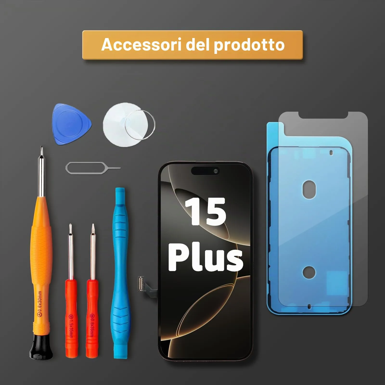 LL TRADER Schermo LCD 6,7'' per iPhone 15 Plus e Kit di Riparazione - immagine 7