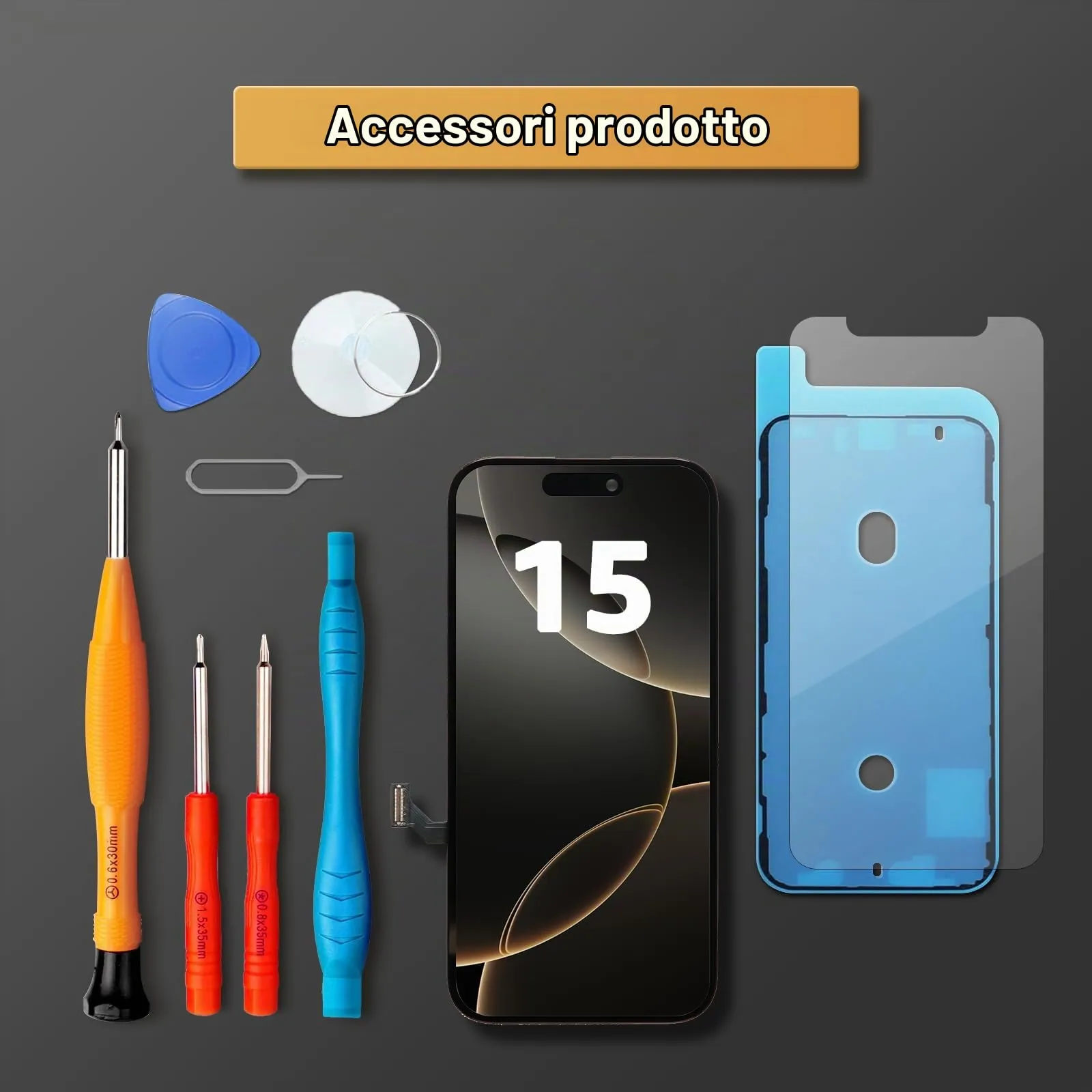 LL TRADER Schermo LCD 6,1'' per iPhone 15 e Kit di Riparazione - immagine 7