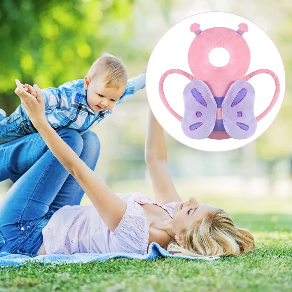 Vicloon Protezione Testa per Neonato e Bambini, Cuscino di Sicurezza Regolabile per Gattonare e Camminare, Farfalla Rosa - immagine 8
