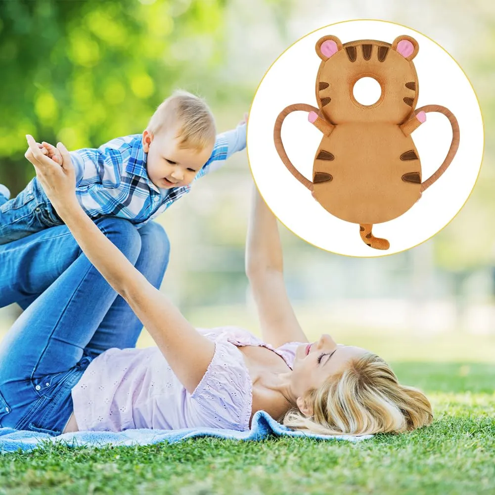 Vicloon Protezione Testa per Neonato e Bambini, Cuscino di Sicurezza Regolabile con Ginocchiere, Tigre Marrone - immagine 8