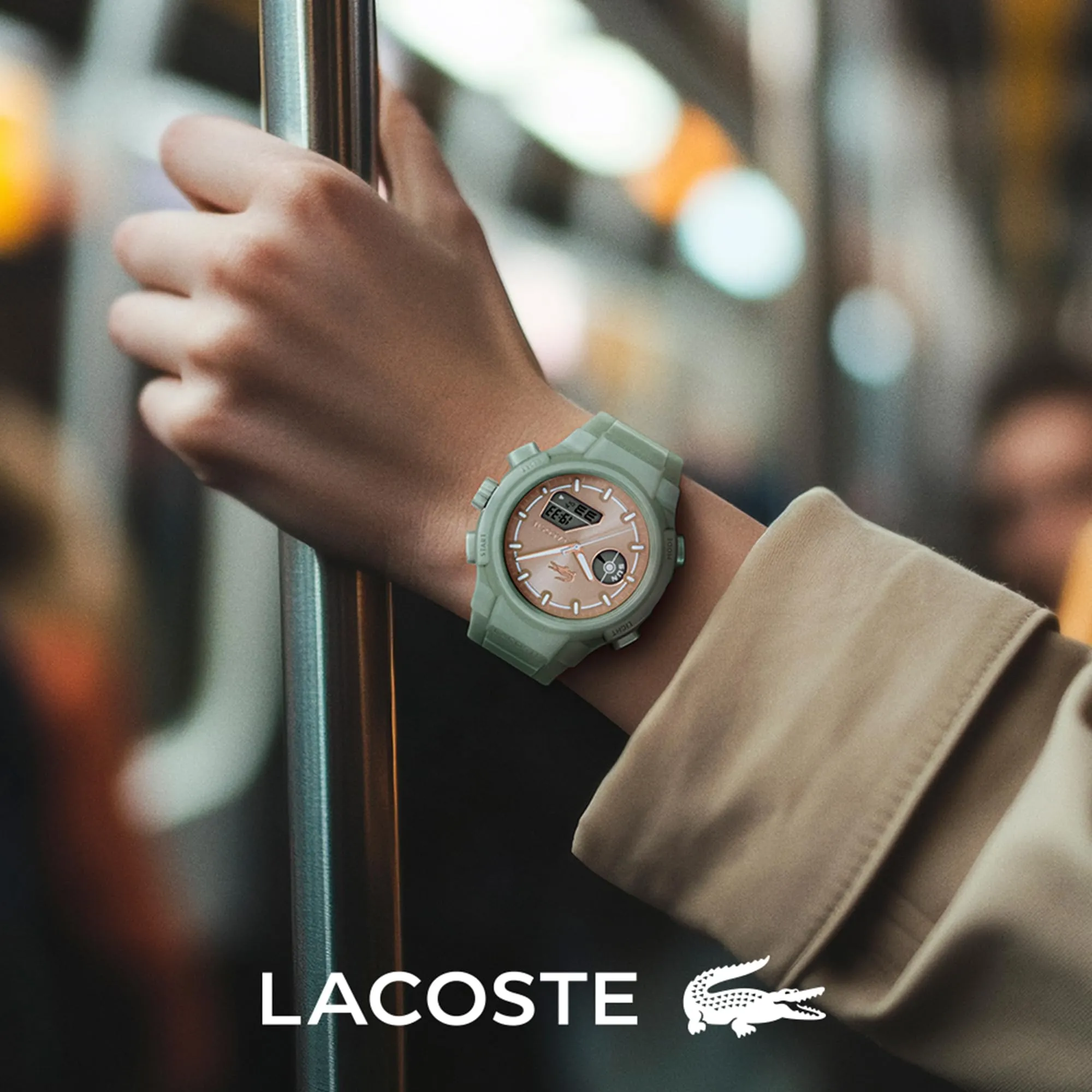 Lacoste LC33 Orologio Donna Analogico-Digitale con Cinturino in Silicone Verde - 2001433 - immagine 5