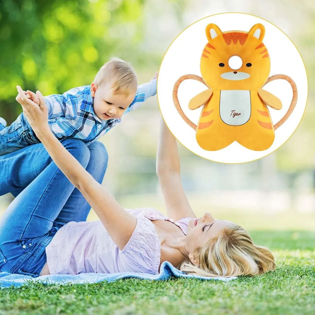 Vicloon Protezione Testa e Ginocchiere per Neonato, Cuscino di Sicurezza Regolabile per Bambini, Tigre Arancione - immagine 9