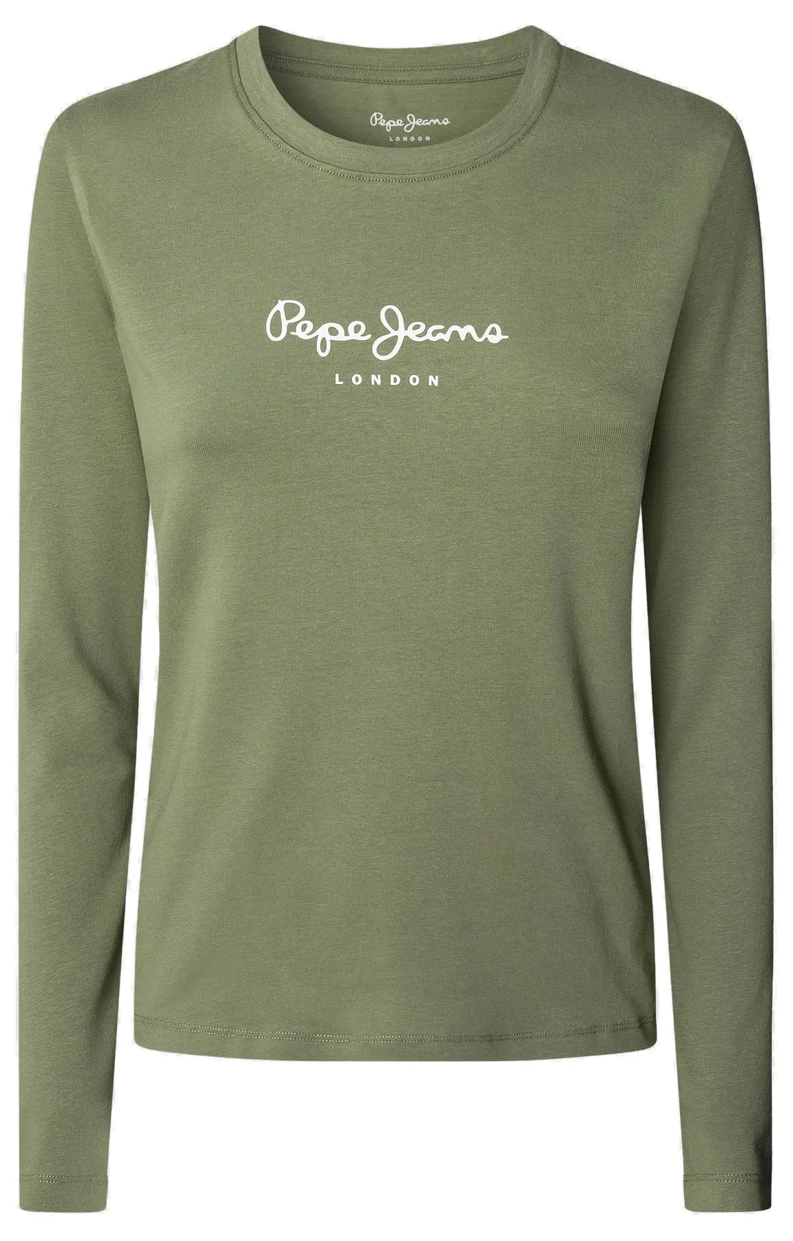 Pepe Jeans New Virginia Slim Fit Long Sleeve T-Shirt - Khaki Green, M - immagine 1
