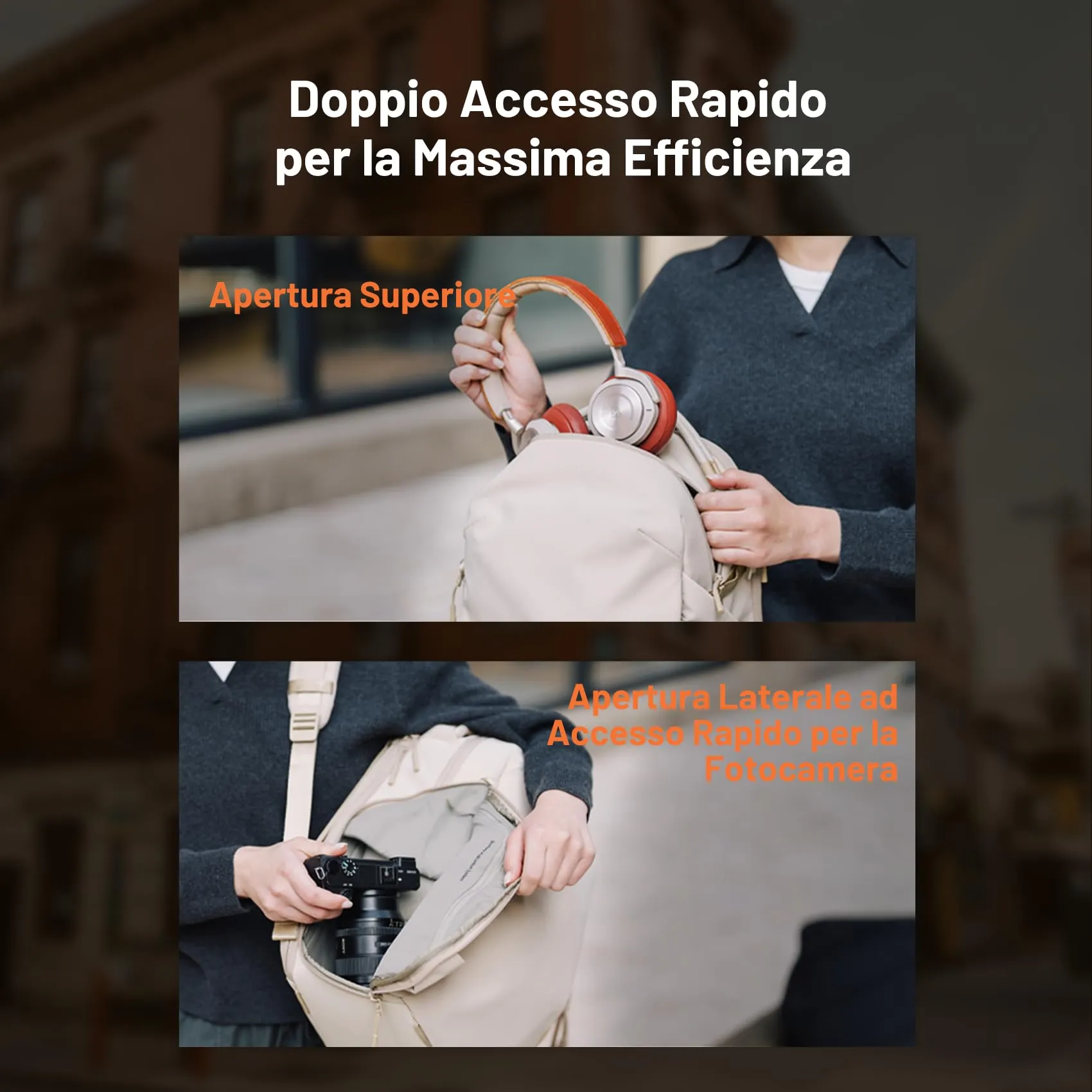 PGYTECH OneGo Lite Zaino Fotografico 22L, Nero Opaco - immagine 4