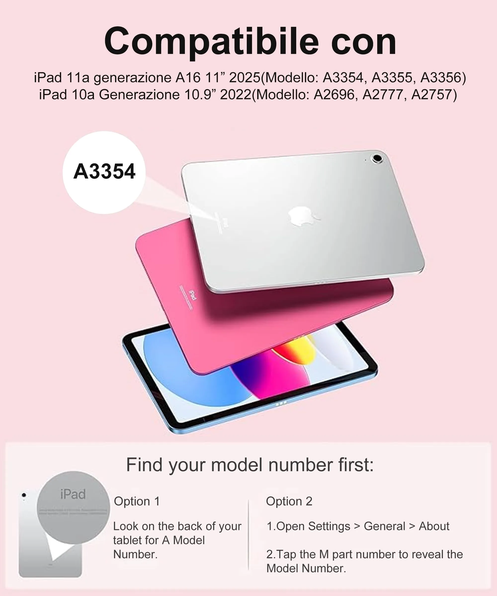 IVEOPPE Tastiera e Custodia per iPad 11 Generazione (11" 2025) e iPad 10 Generazione (10.9" 2022) A16 - immagine 2