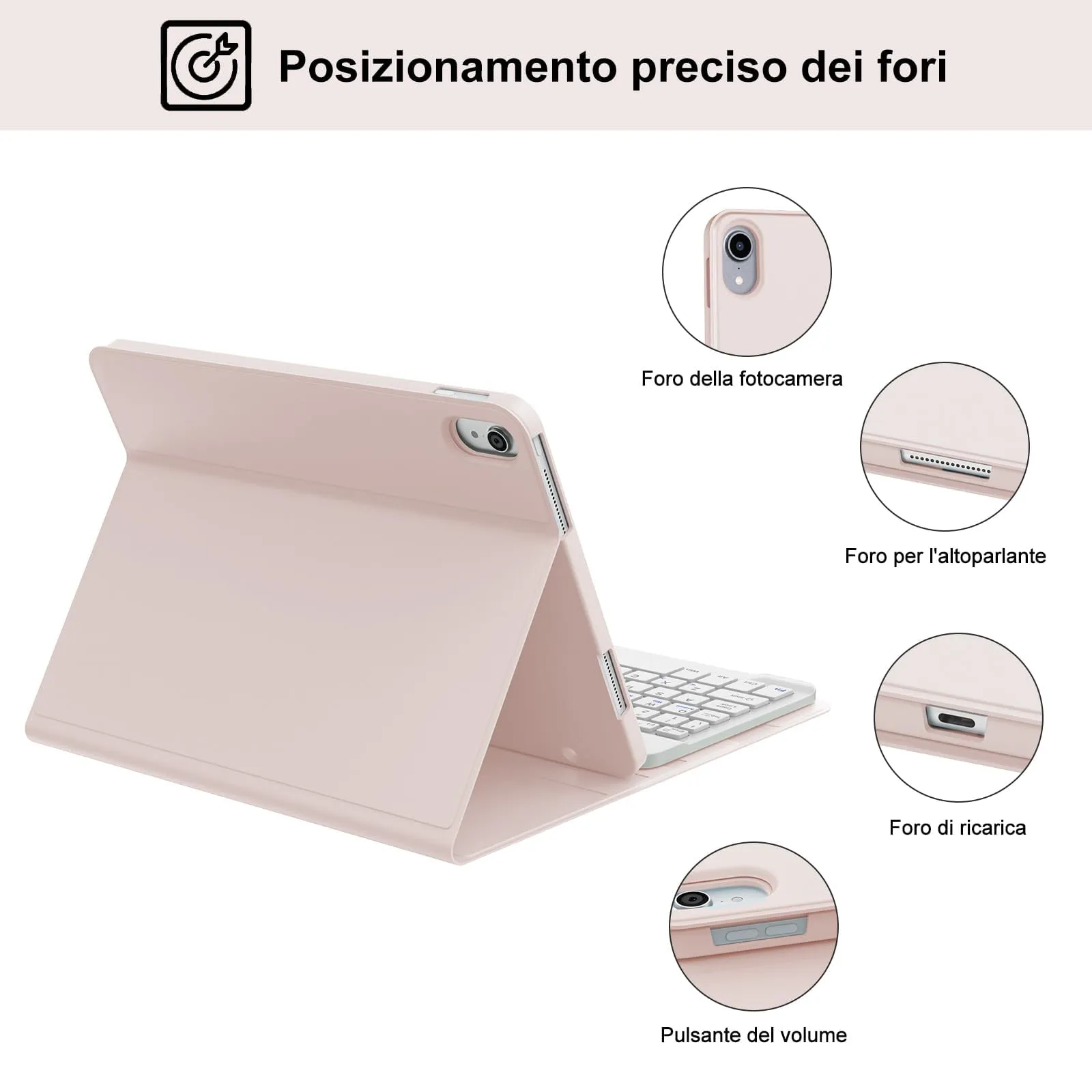 IVEOPPE Tastiera e Custodia per iPad 11 Generazione (11" 2025) e iPad 10 Generazione (10.9" 2022) A16 - immagine 7