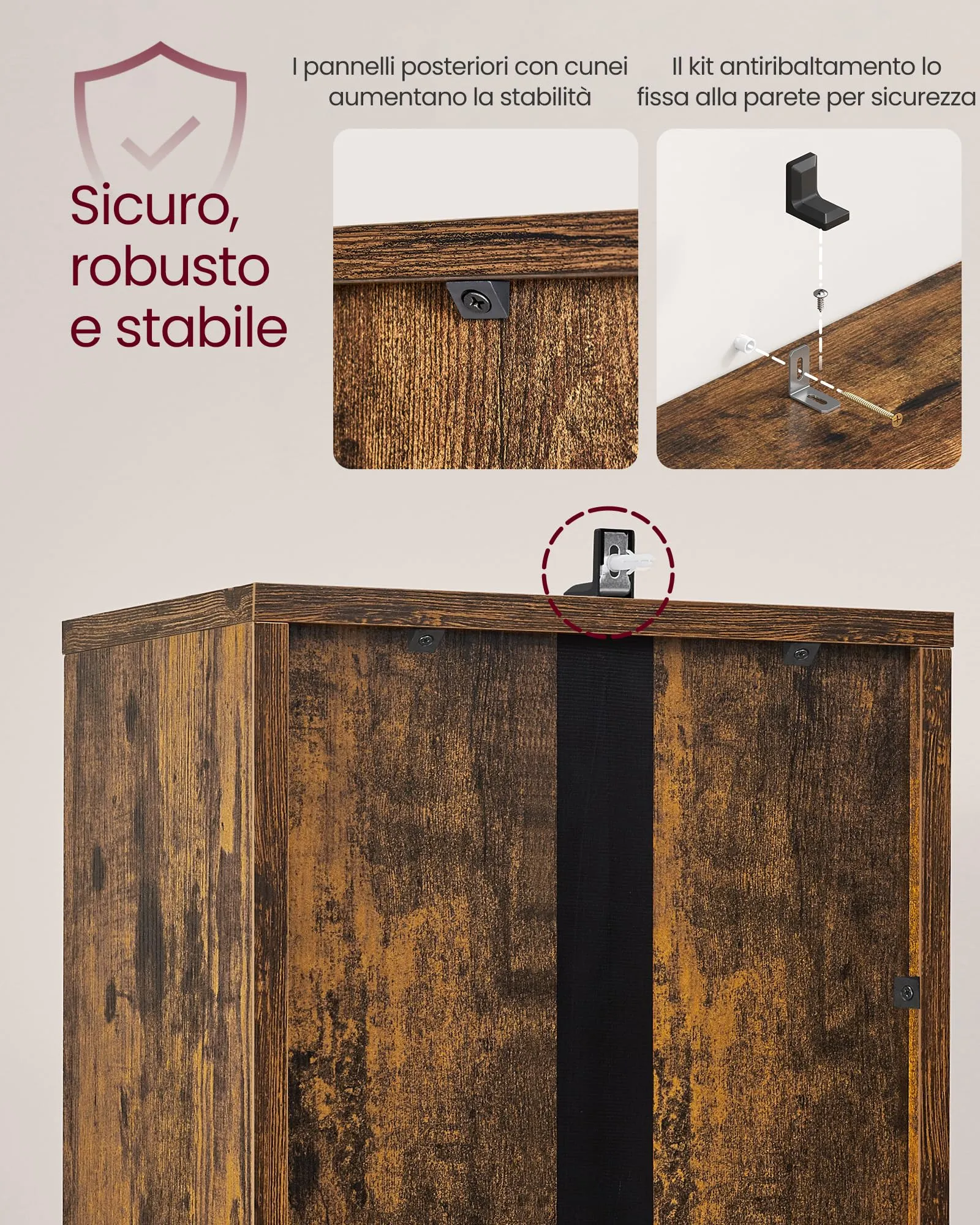 VASAGLE Libreria a 6 Ripiani con Anta, 31,8 x 24 x 175 cm - immagine 4