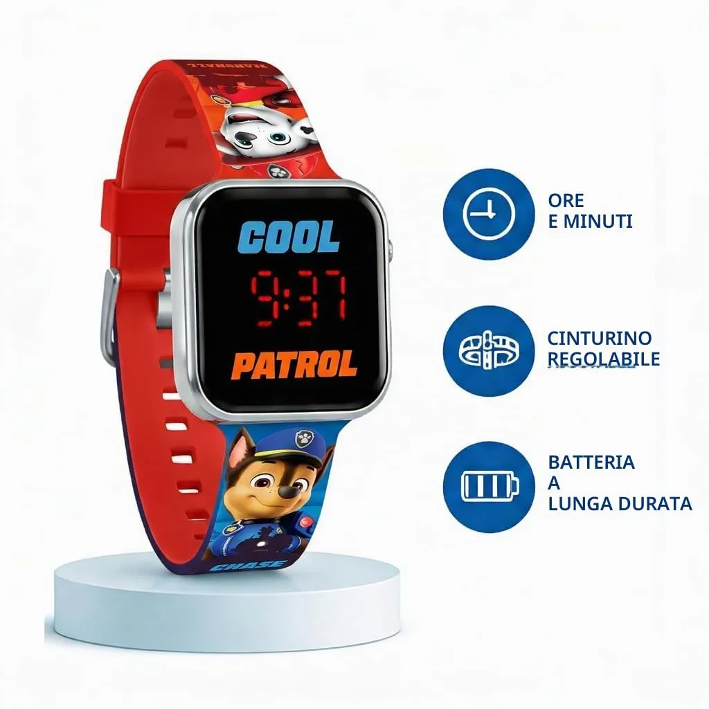 Kids Licensing Orologio Digitale a LED Paw Patrol Rosso - immagine 2