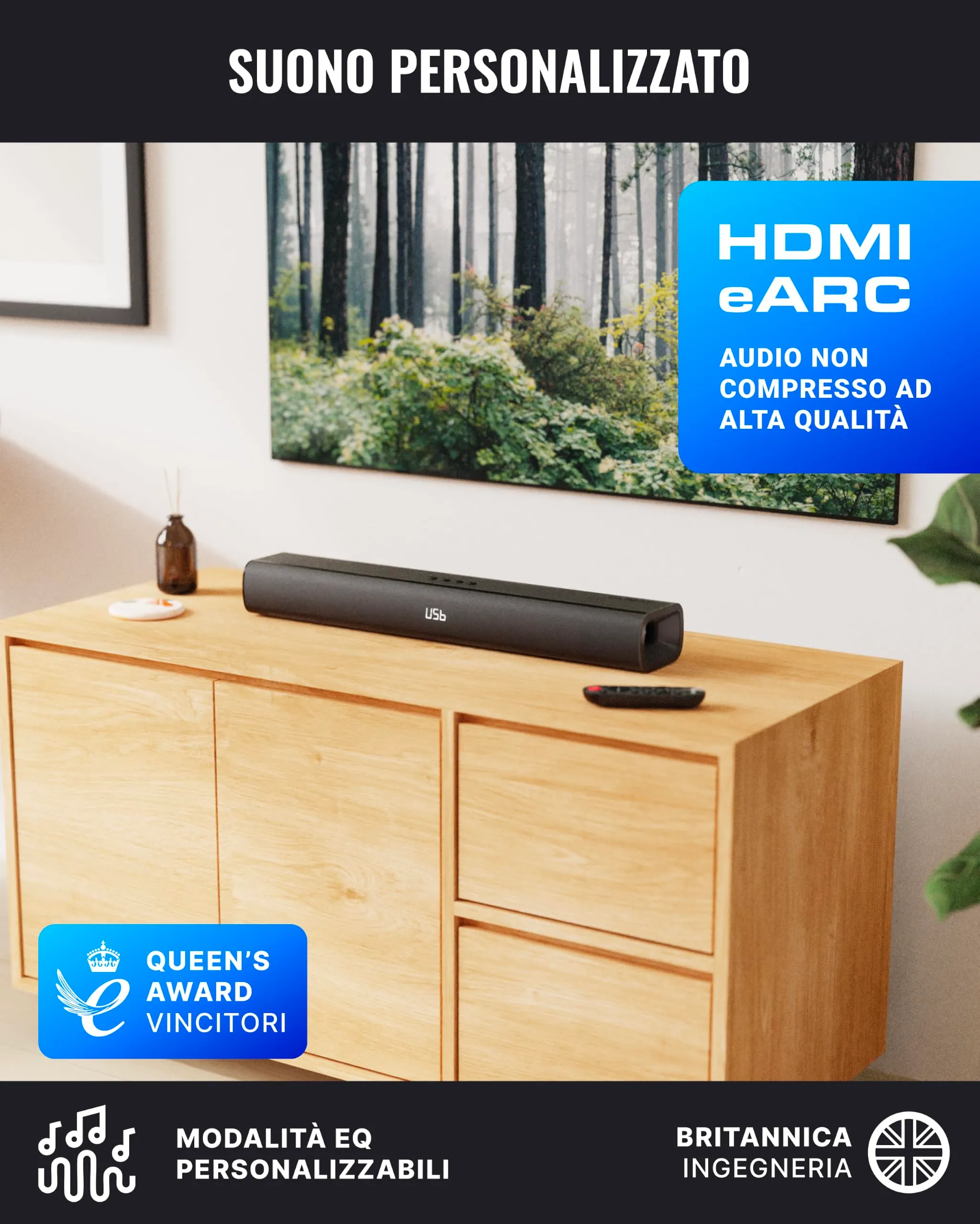 Majority Naga 60 120W Soundbar con Bluetooth e HDMI ARC - immagine 4