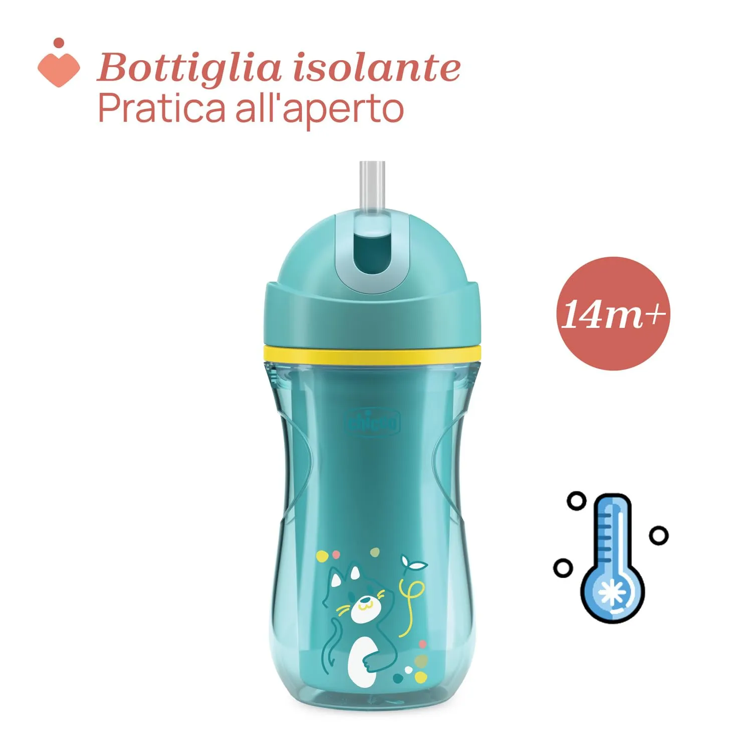 Chicco Sport Cup Bicchiere Antigoccia in Silicone, 266 ml, Azzurro - immagine 3