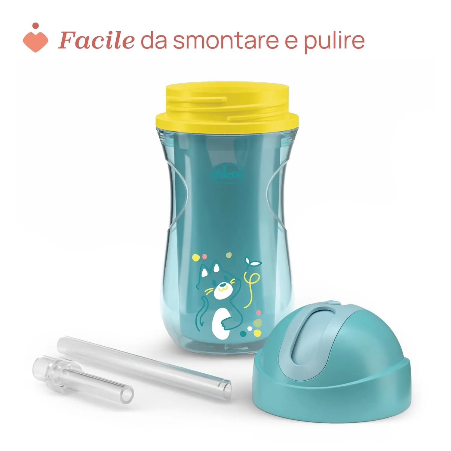 Chicco Sport Cup Bicchiere Antigoccia in Silicone, 266 ml, Azzurro - immagine 7
