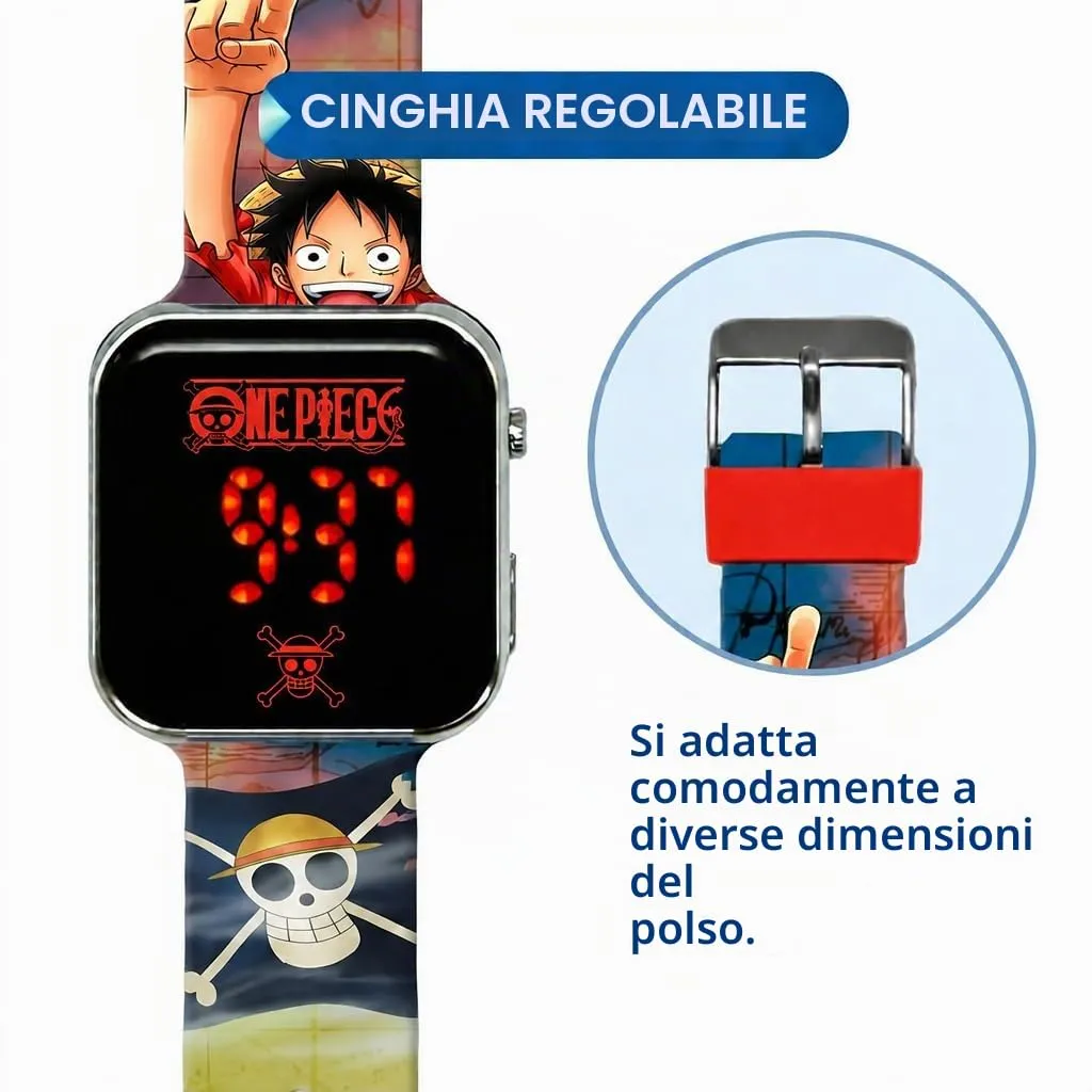 Kids Licensing Orologio Digitale LED One Piece, Rosso - immagine 3