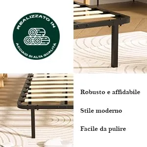 DEWINNER Rete Letto Matrimoniale 160x190cm, Altezza 35 cm, 13 Doghe in Legno Pioppo Ortopedica con 8 Piedi - immagine 7