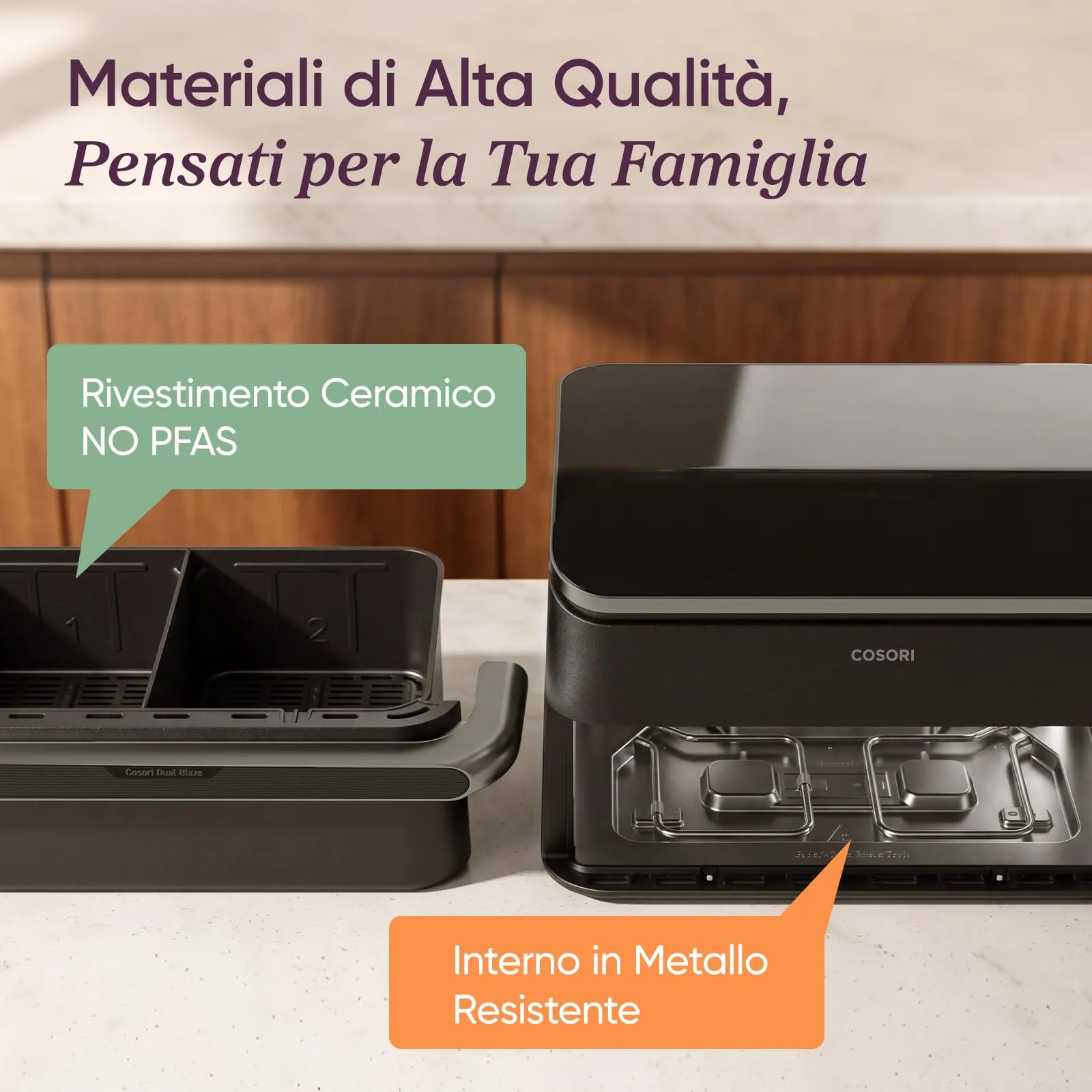 Cosori Twinfry TF102S-IT Friggitrice ad Aria 10 Litri Doppio Cestello 5L+5L con WiFi - immagine 5
