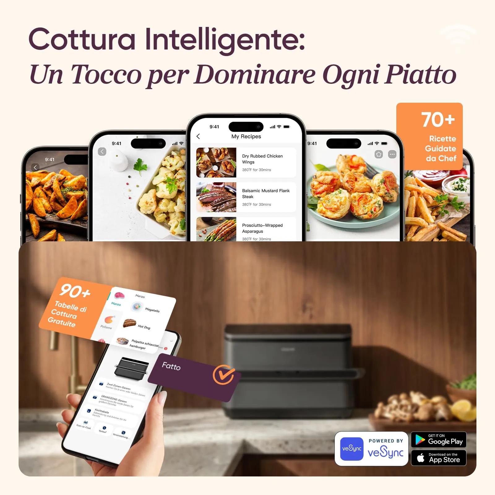 Cosori Twinfry TF102S-IT Friggitrice ad Aria 10 Litri Doppio Cestello 5L+5L con WiFi - immagine 7