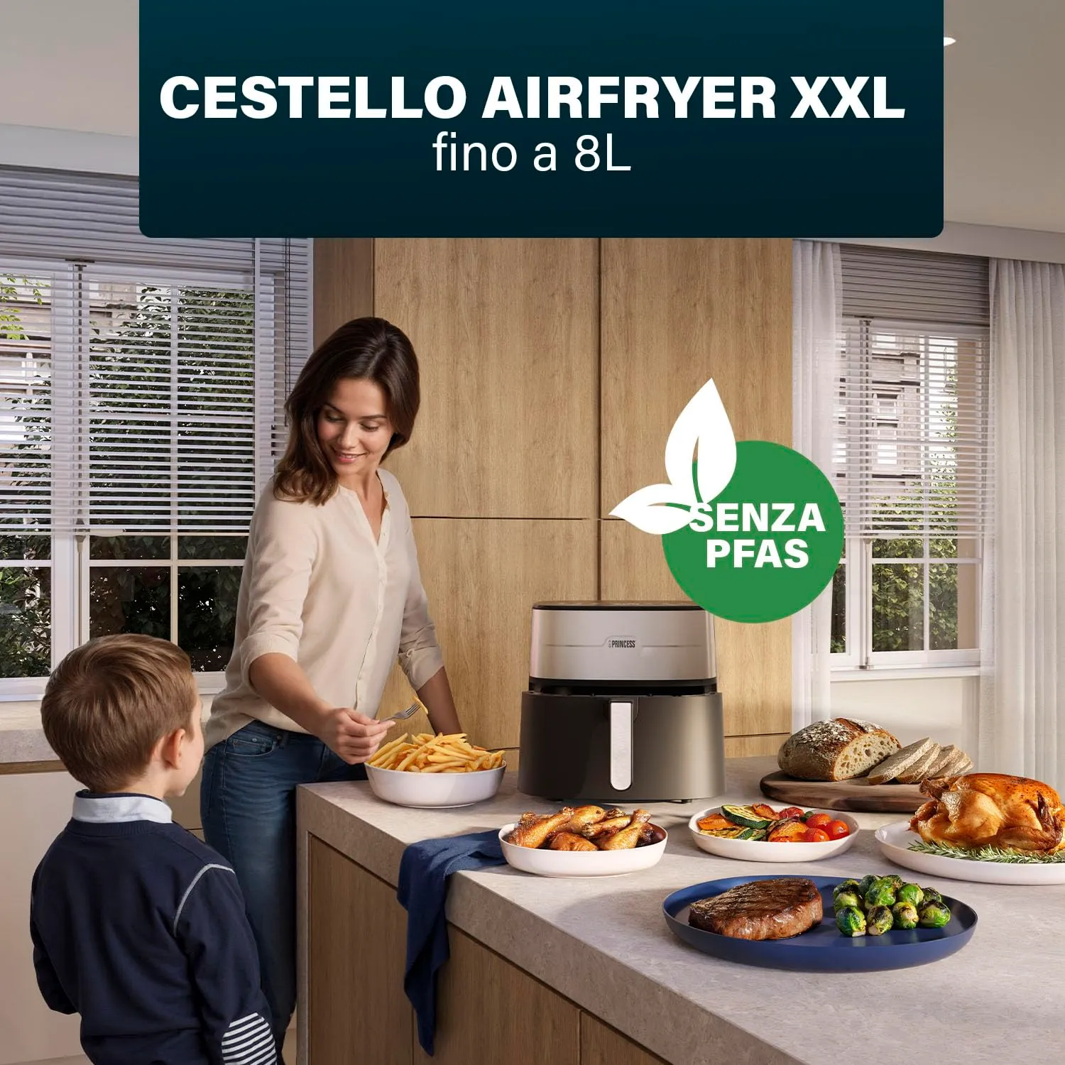 Princess Dual Heat Airfryer 8L XXL, 15 in 1, 2000 W, 182280 - immagine 3