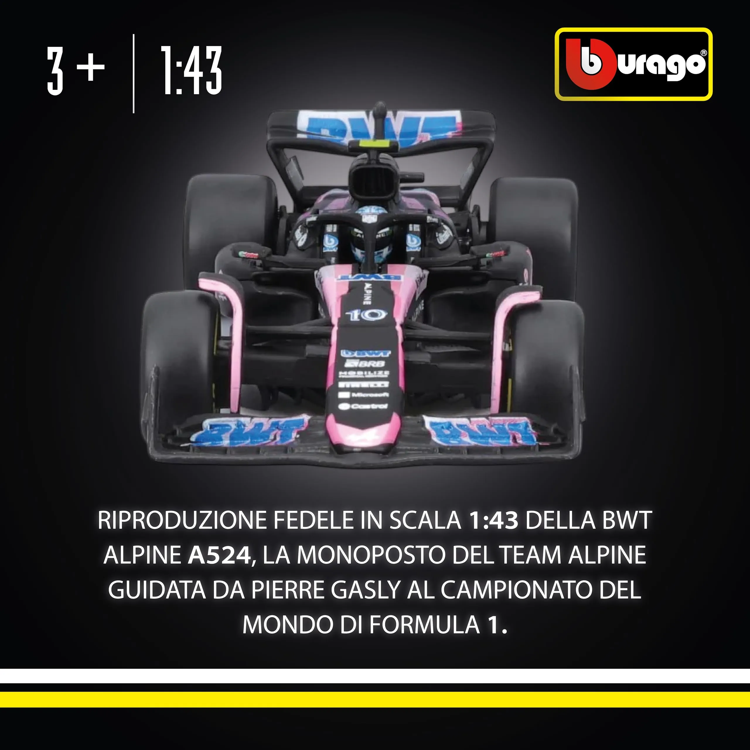 Bburago BWT Alpine A524 Pierre Gasly #10 2024 1:43 Scale Model - immagine 2