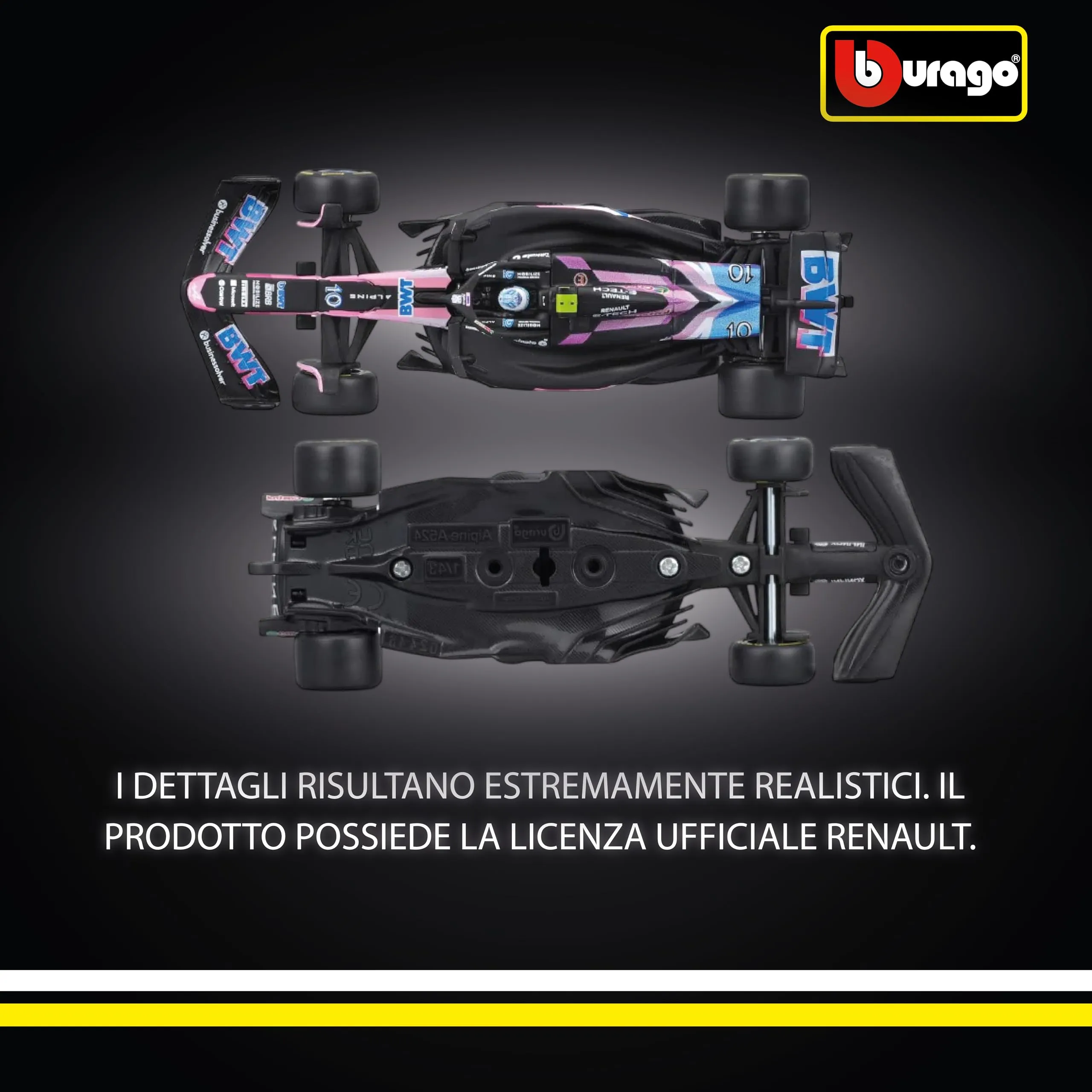 Bburago BWT Alpine A524 Pierre Gasly #10 2024 1:43 Scale Model - immagine 3