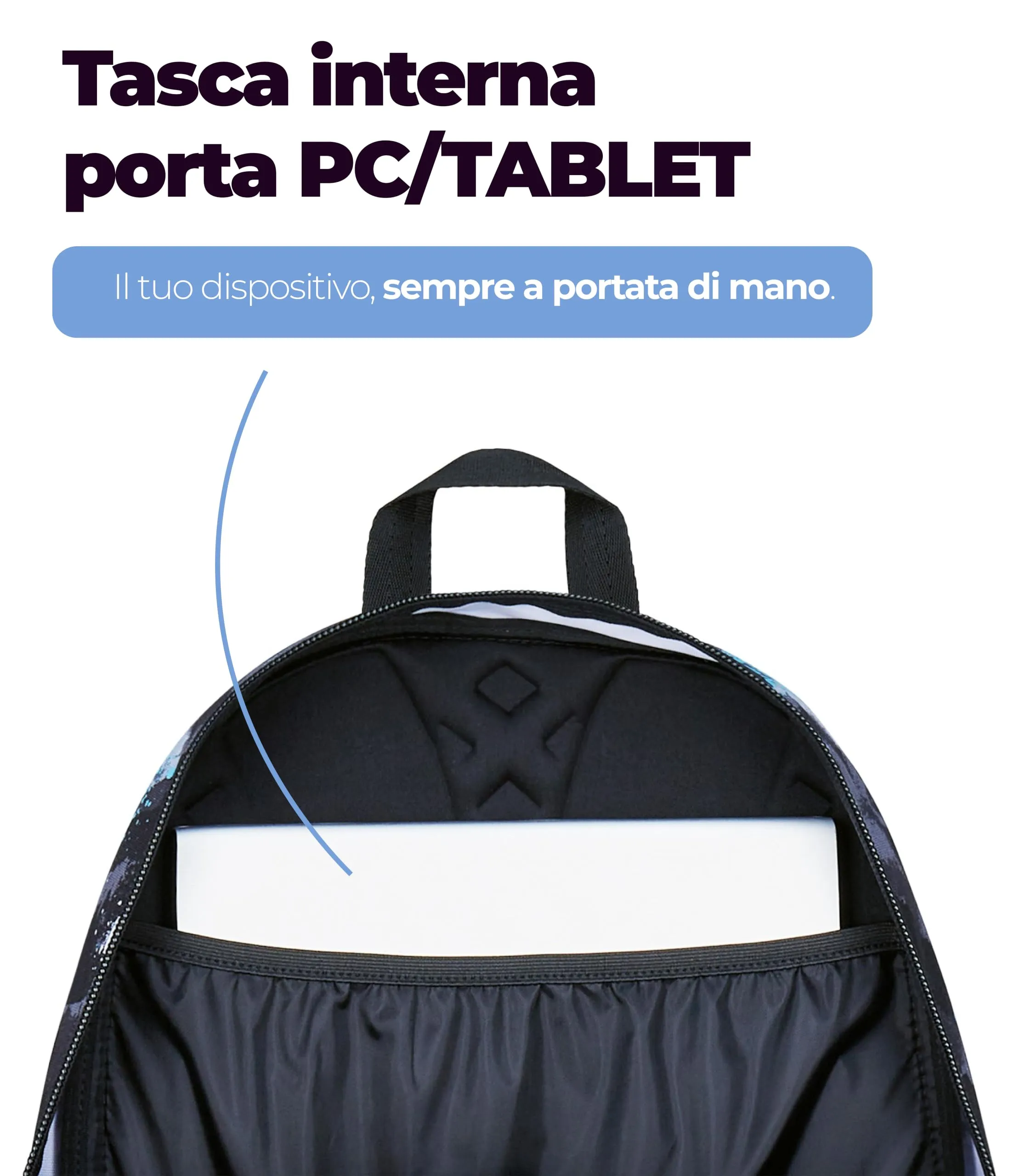 Seven Freethink Zaino Scuola 34L Doppio Scomparto, Nero Giallo - immagine 7