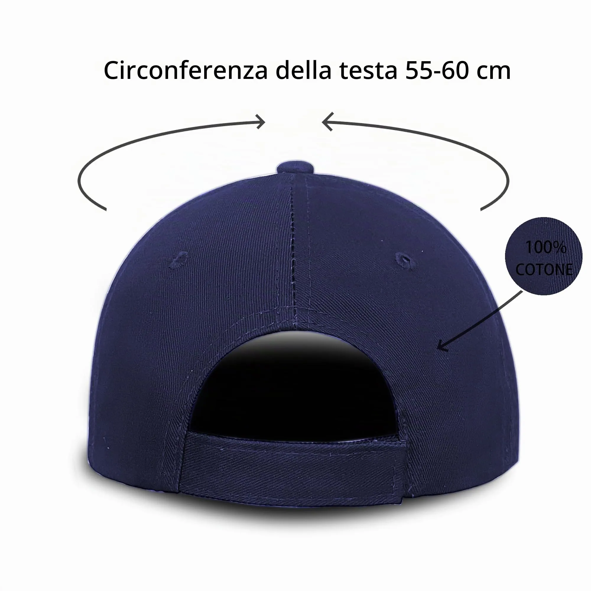 Bella Accessori Cappellino Baseball Regolabile Unisex Blu Navy - immagine 5