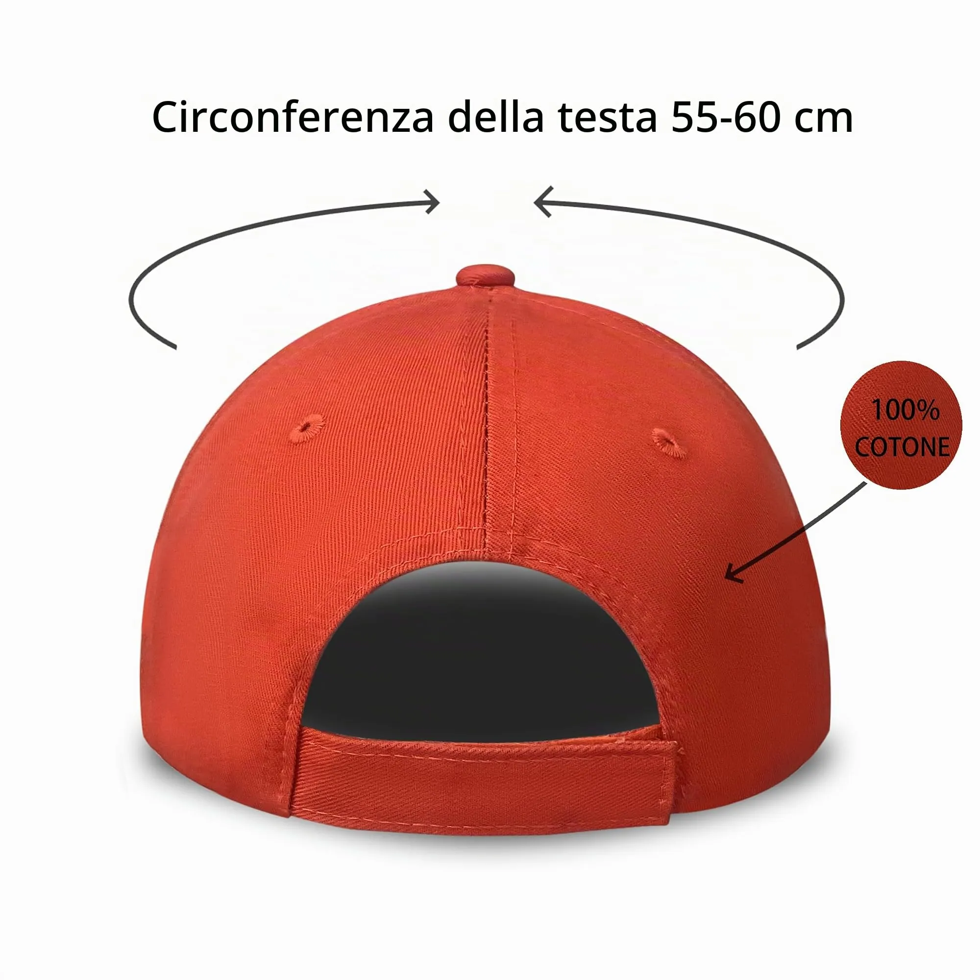 Bella Accessori Cappellino Baseball Regolabile Unisex Arancio Scuro - immagine 5