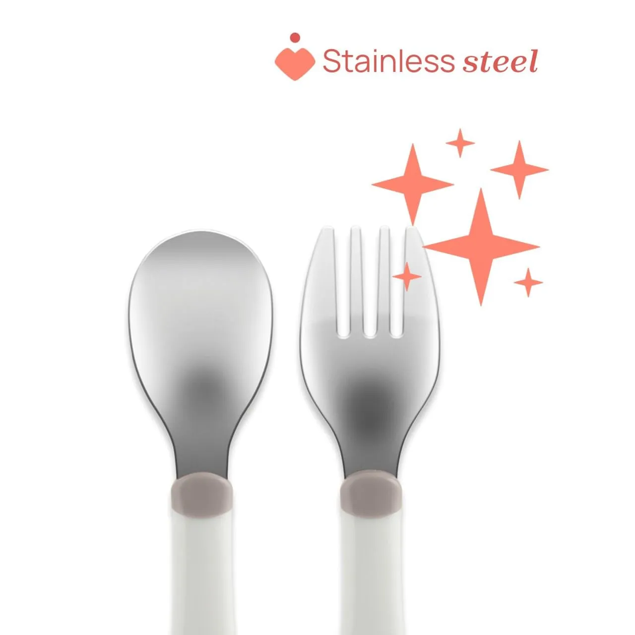 Chicco Posatine Inox, Set Posate per Bambini Forchetta e Cucchiaio, Acciaio Inossidabile, 2 Pezzi, 18M+, Rosa - immagine 4
