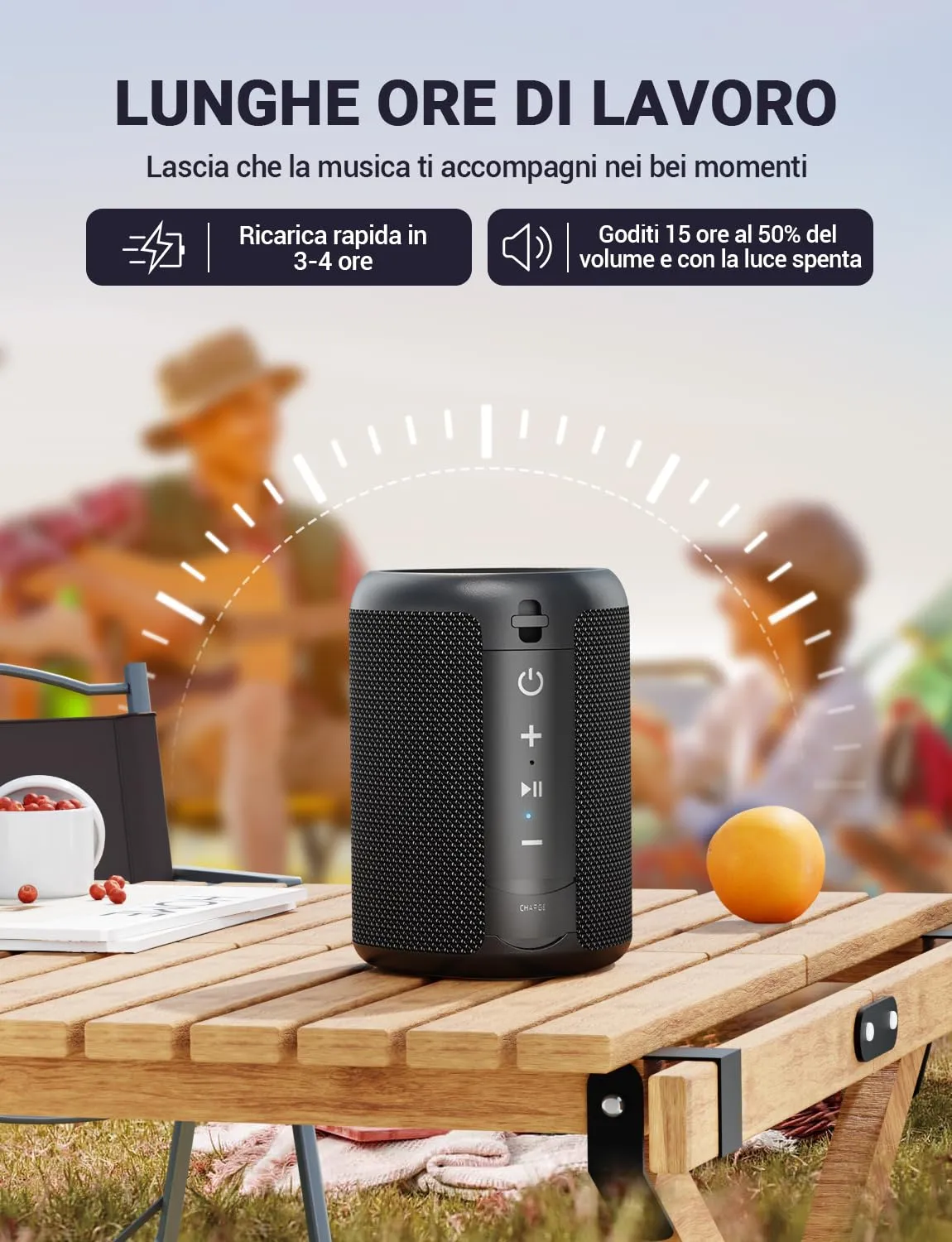 UOHHBOE Cassa Bluetooth Portatile 15W IPX5 con Luci RGB - immagine 2