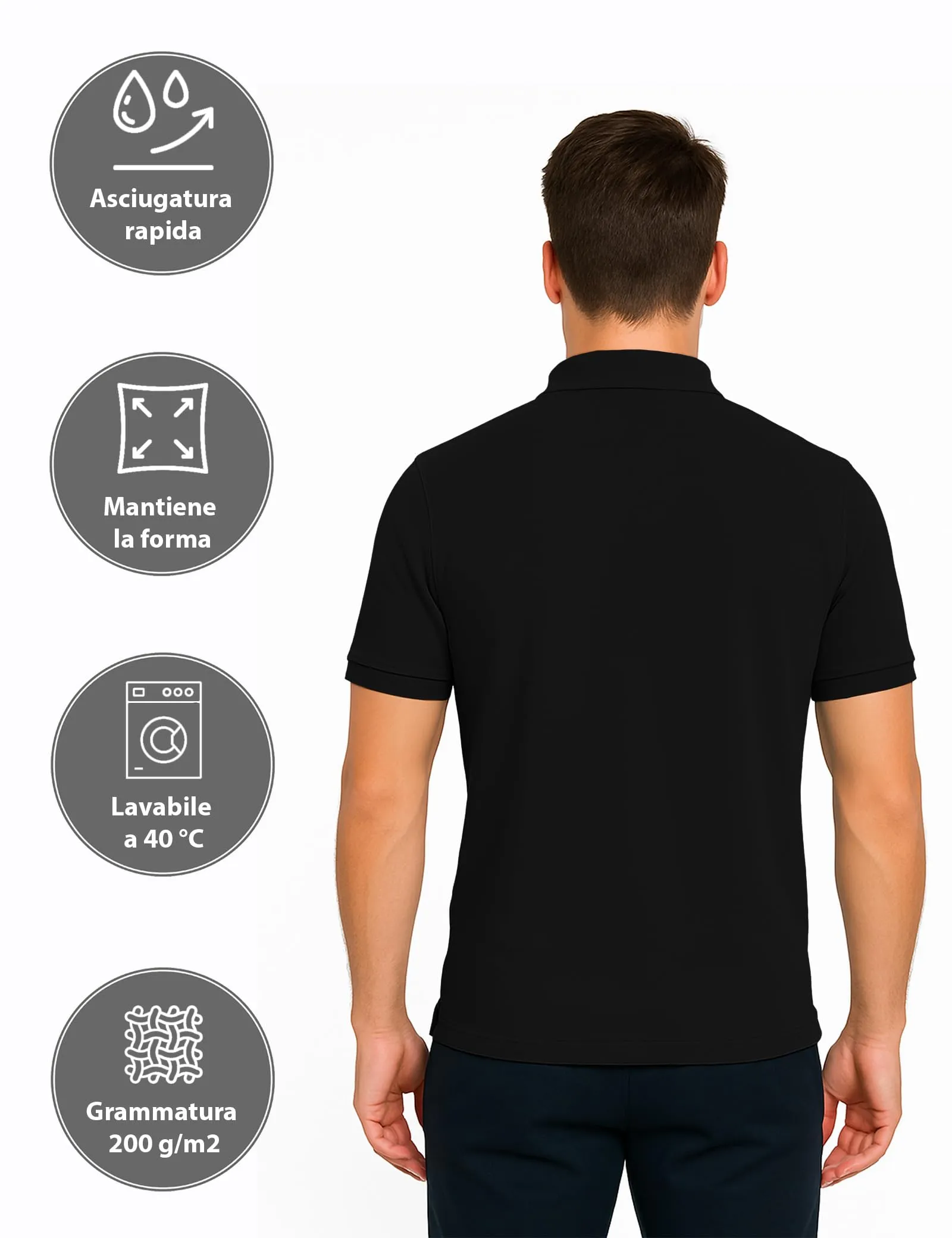 ALPIDEX Maglietta Polo Uomo Manica Corta, Set da 3, Cotone, Nero, 3XL - immagine 4