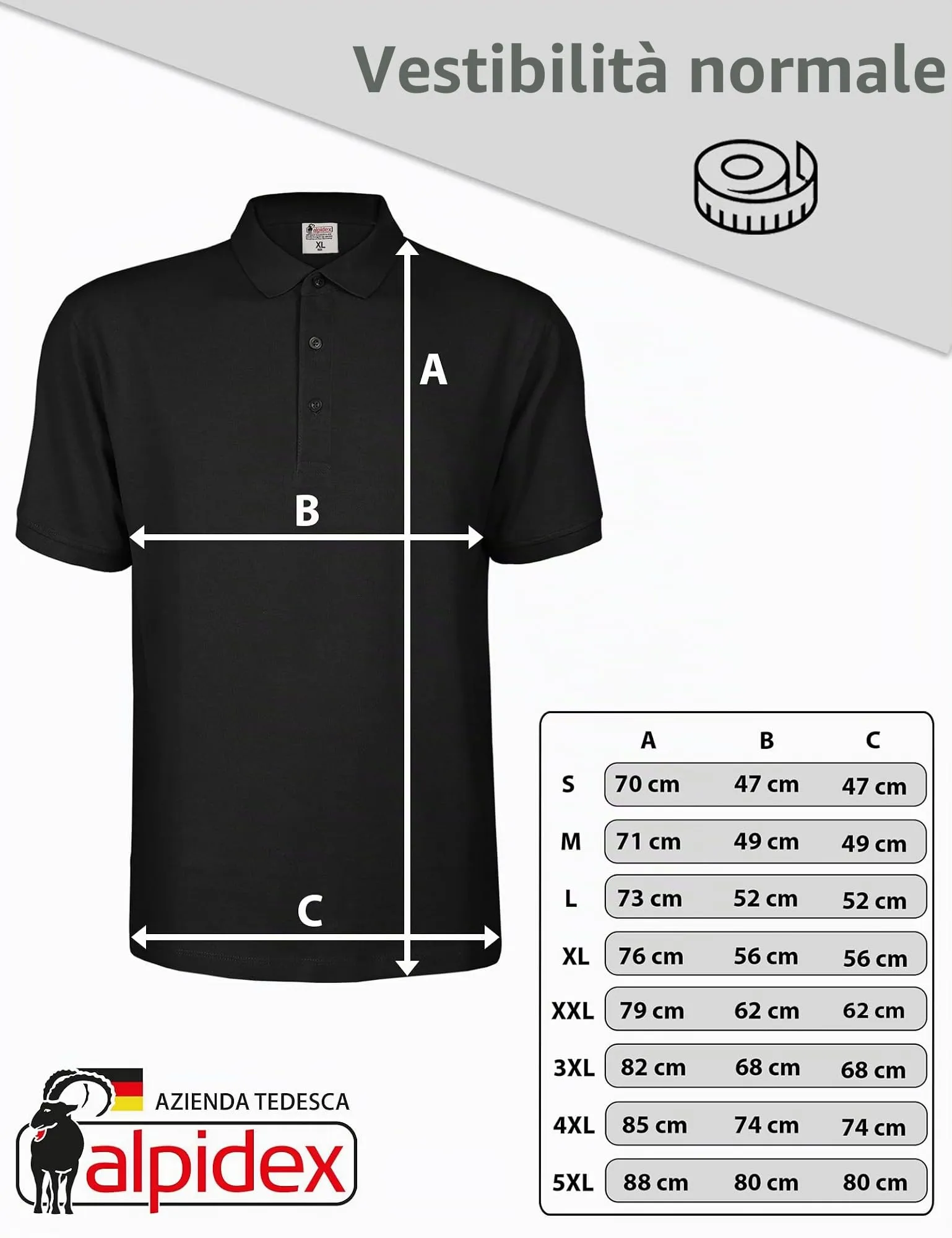 ALPIDEX Maglietta Polo Uomo Manica Corta, Set da 3, Cotone, Nero, 3XL - immagine 5