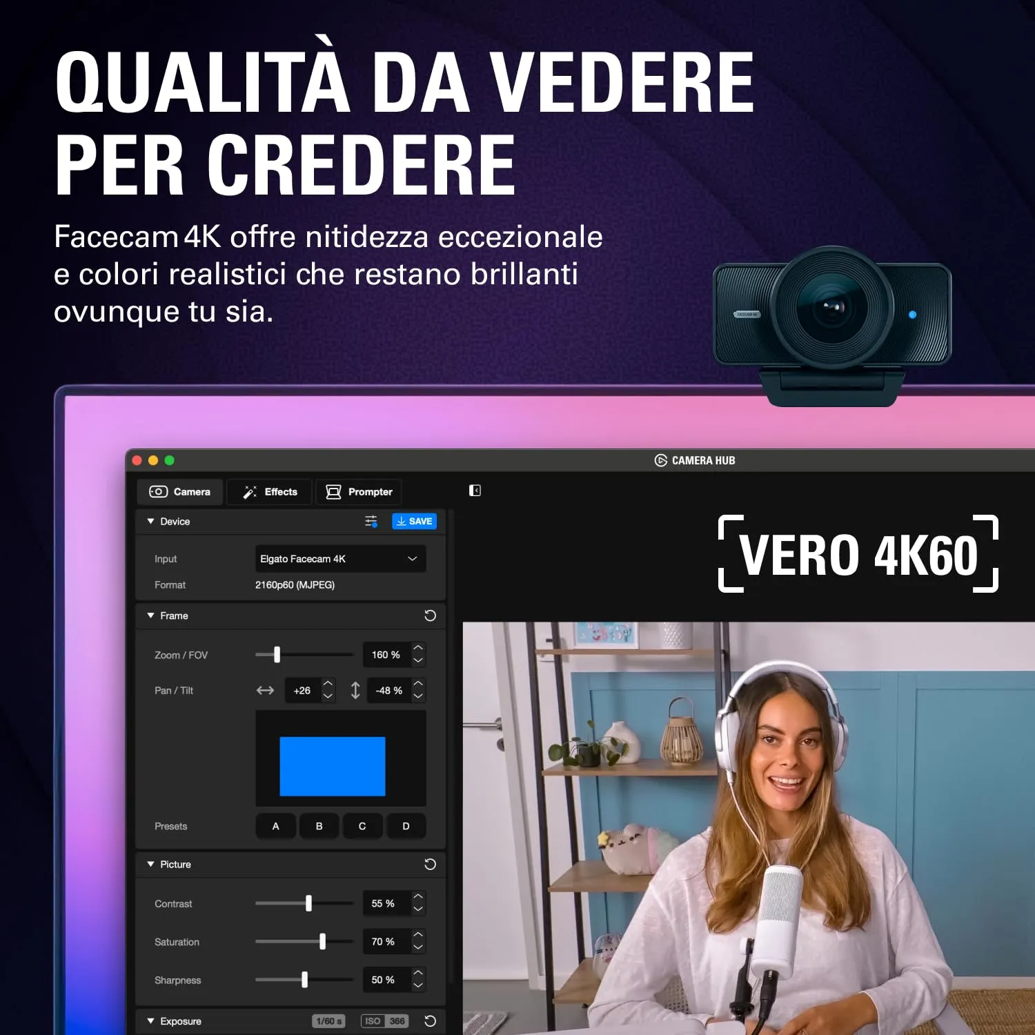 Elgato Facecam 4K Webcam 4K60 - immagine 2