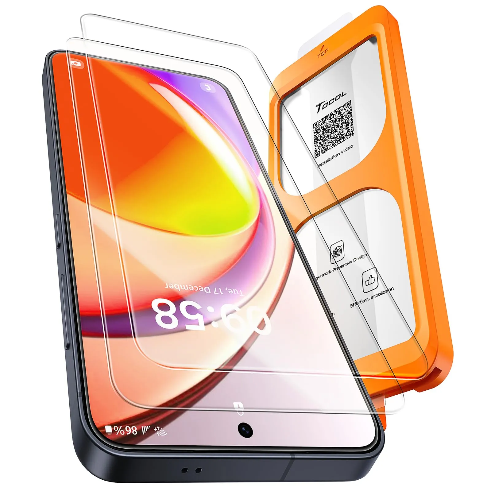 TOCOL Pellicola Protettiva in Vetro Temperato 9H per Samsung Galaxy S25 Plus, Trasparente, 2 Pezzi - immagine 1
