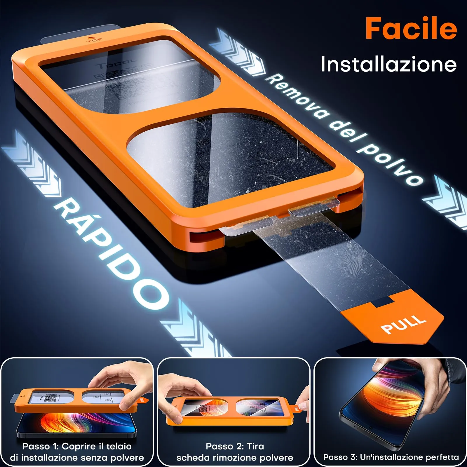 TOCOL Pellicola Protettiva in Vetro Temperato 9H per Samsung Galaxy S25 Plus, Trasparente, 2 Pezzi - immagine 3