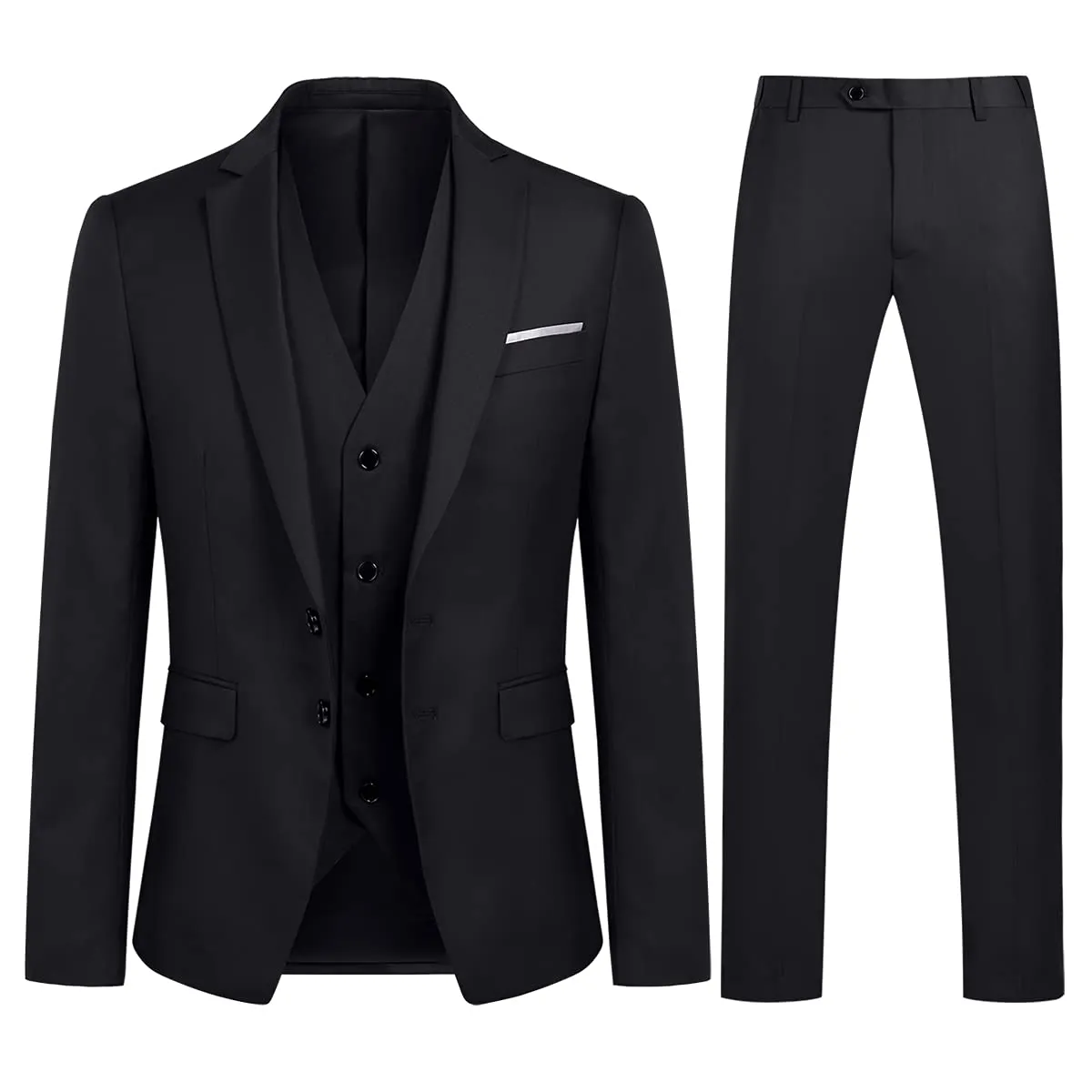 YOUTHUP Abito Uomo 3 Pezzi Slim Fit con Blazer, Gilet e Pantaloni - immagine 1