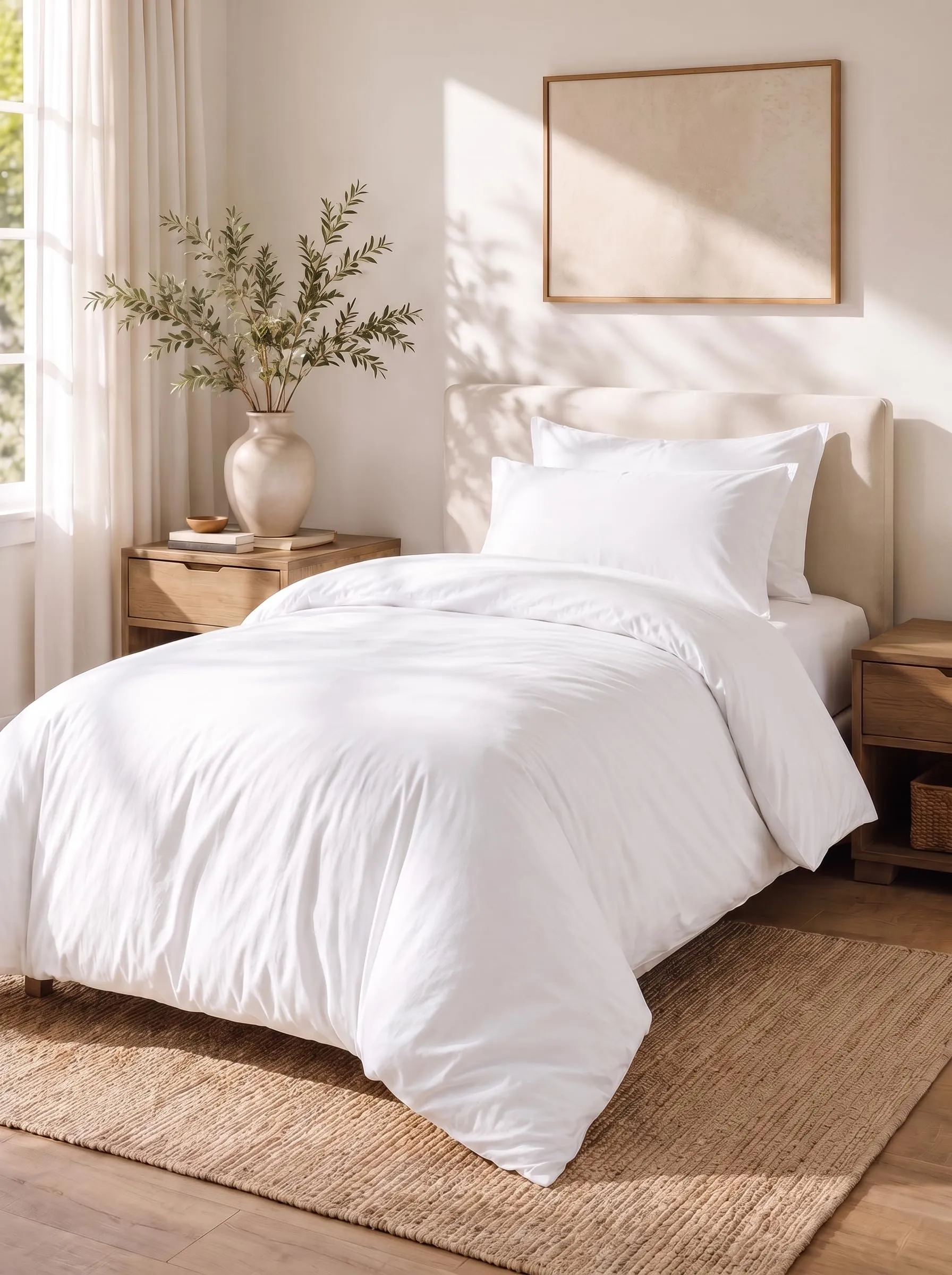 Utopia Bedding Set Copripiumino con Federa, 2 Pezzi, Microfibra Spazzolata, Bianco, Twin/Twin XL - immagine 1