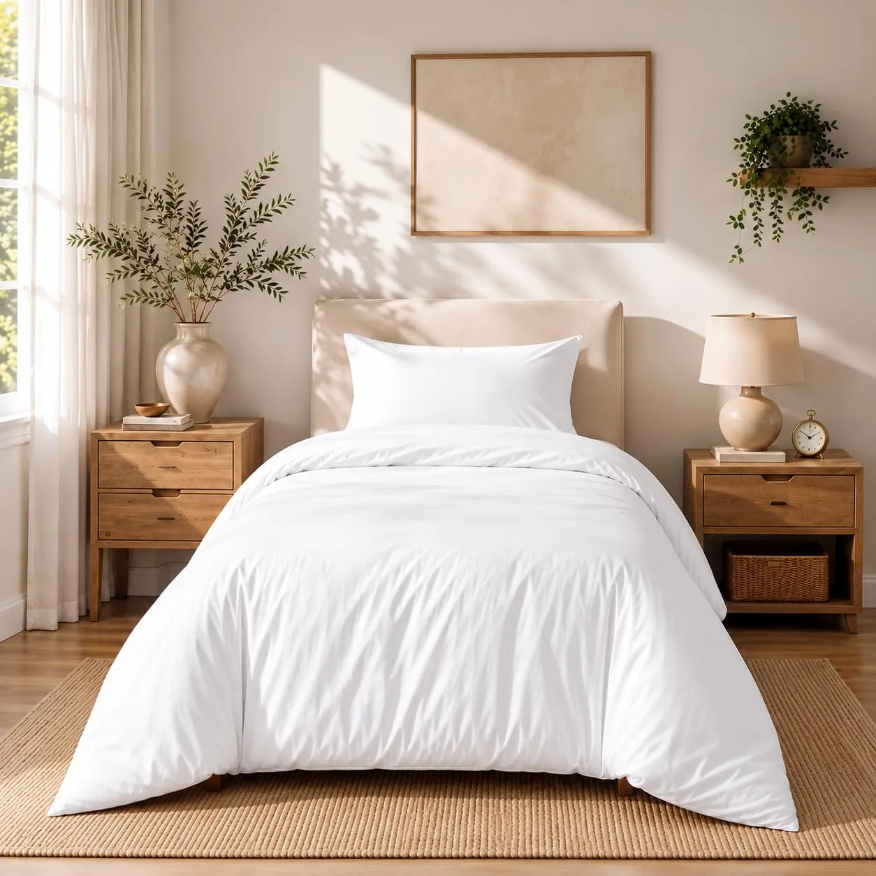 Utopia Bedding Set Copripiumino con Federa, 2 Pezzi, Microfibra Spazzolata, Bianco, Twin/Twin XL - immagine 2